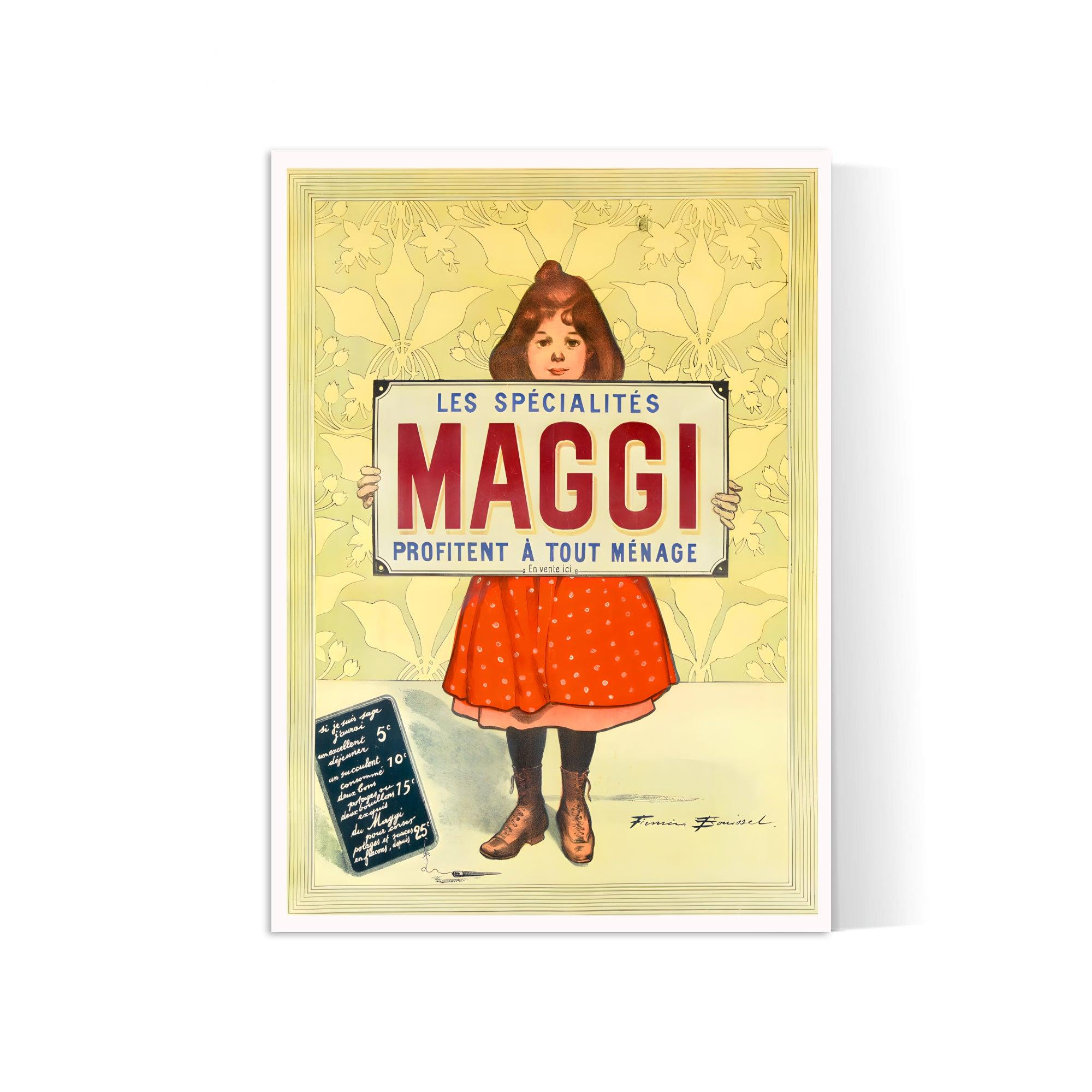 Affiche cuisine vintage " Spécialités Maggi" - Firmin Bouisset - Haute Définition - papier mat 230gr/m² - Poster Vintage