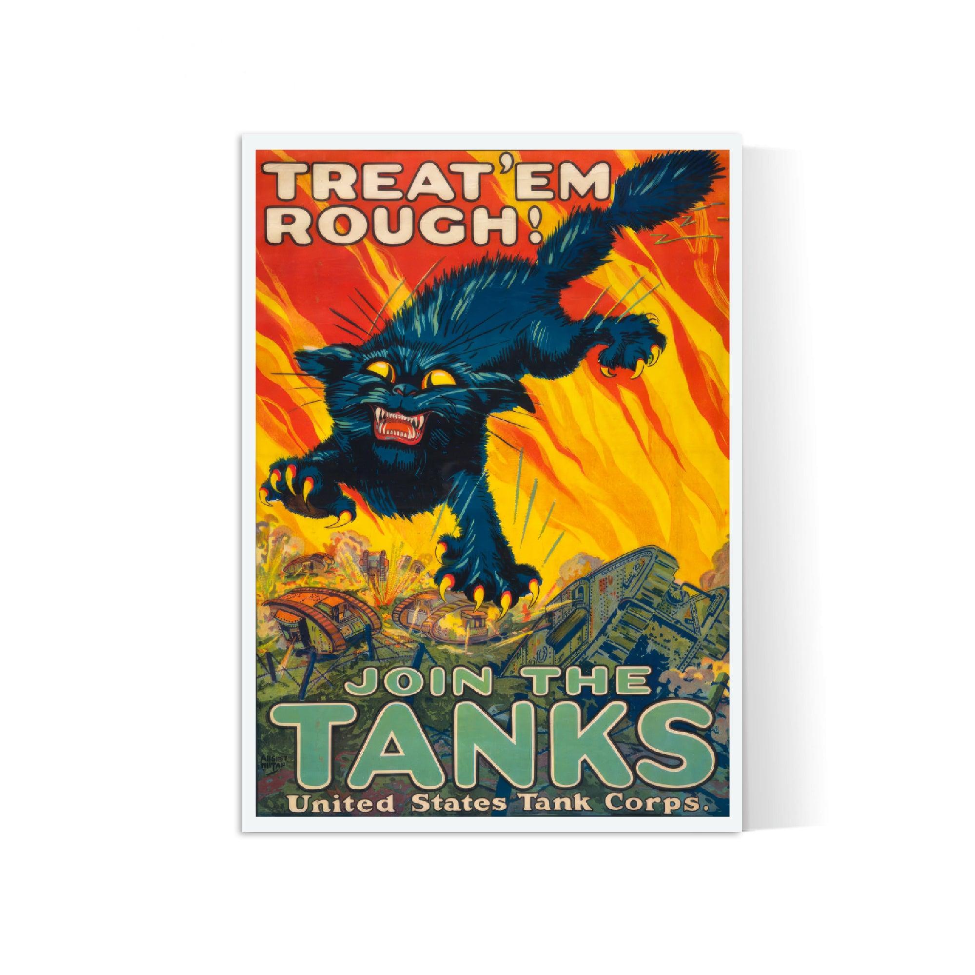 Affiche de propagande "Join the Tanks" - Haute Définition - papier mat 230gr/m² - Poster Vintage