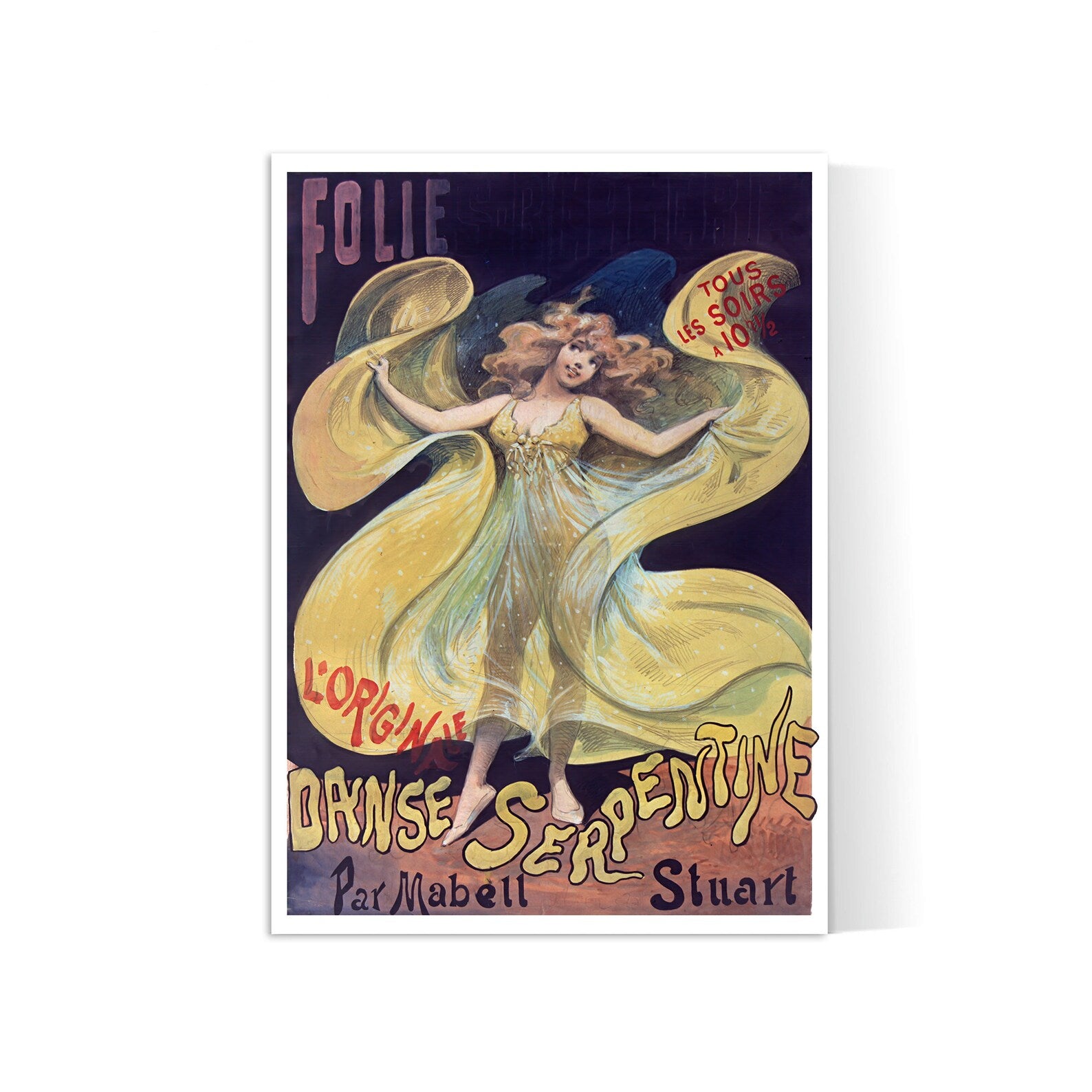 Affiche cabaret vintage "Folies Bergère- Danse Serpentine"  - Alfred Choubrac - Haute Définition - papier mat 230gr/m²