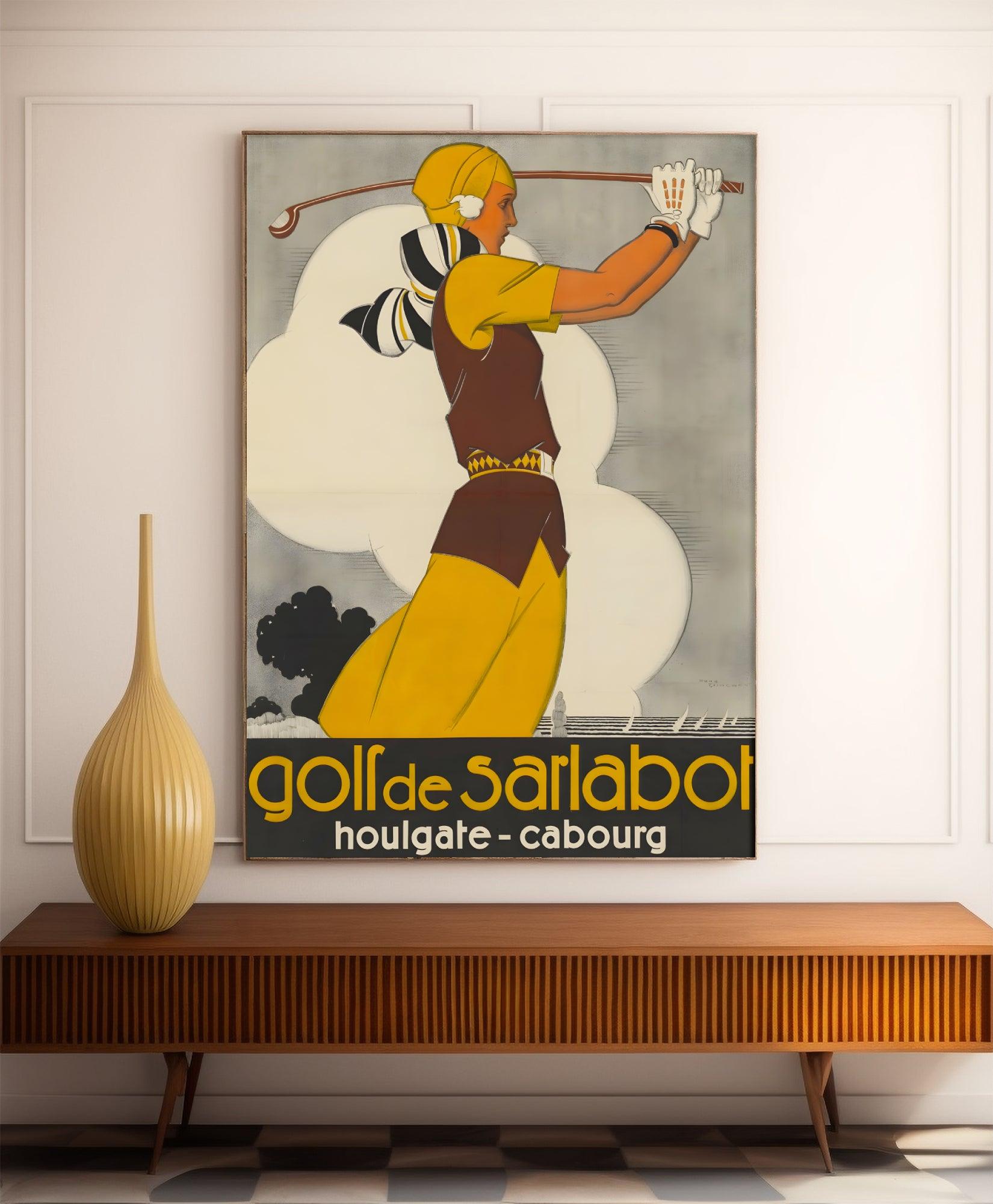 Affiche golf vintage "Sarlabot" - Art déco- Haute Définition - papier mat 230gr/m2 - Poster Vintage