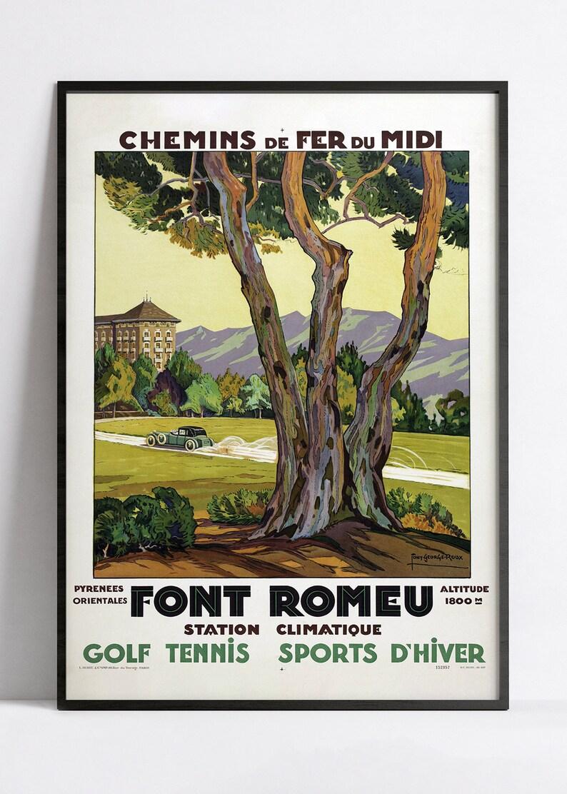 Affiche murale vintage "Font Romeu" - Haute Définition - papier mat 230gr/m² - Poster Vintage