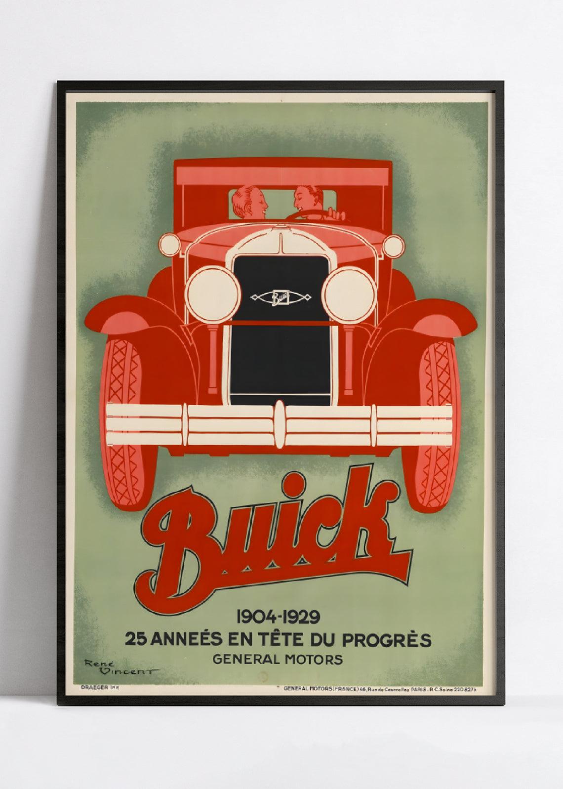 Affiche publicitaire vintage "Buick" - Haute Définition - papier mat 230gr/m² - Poster Vintage