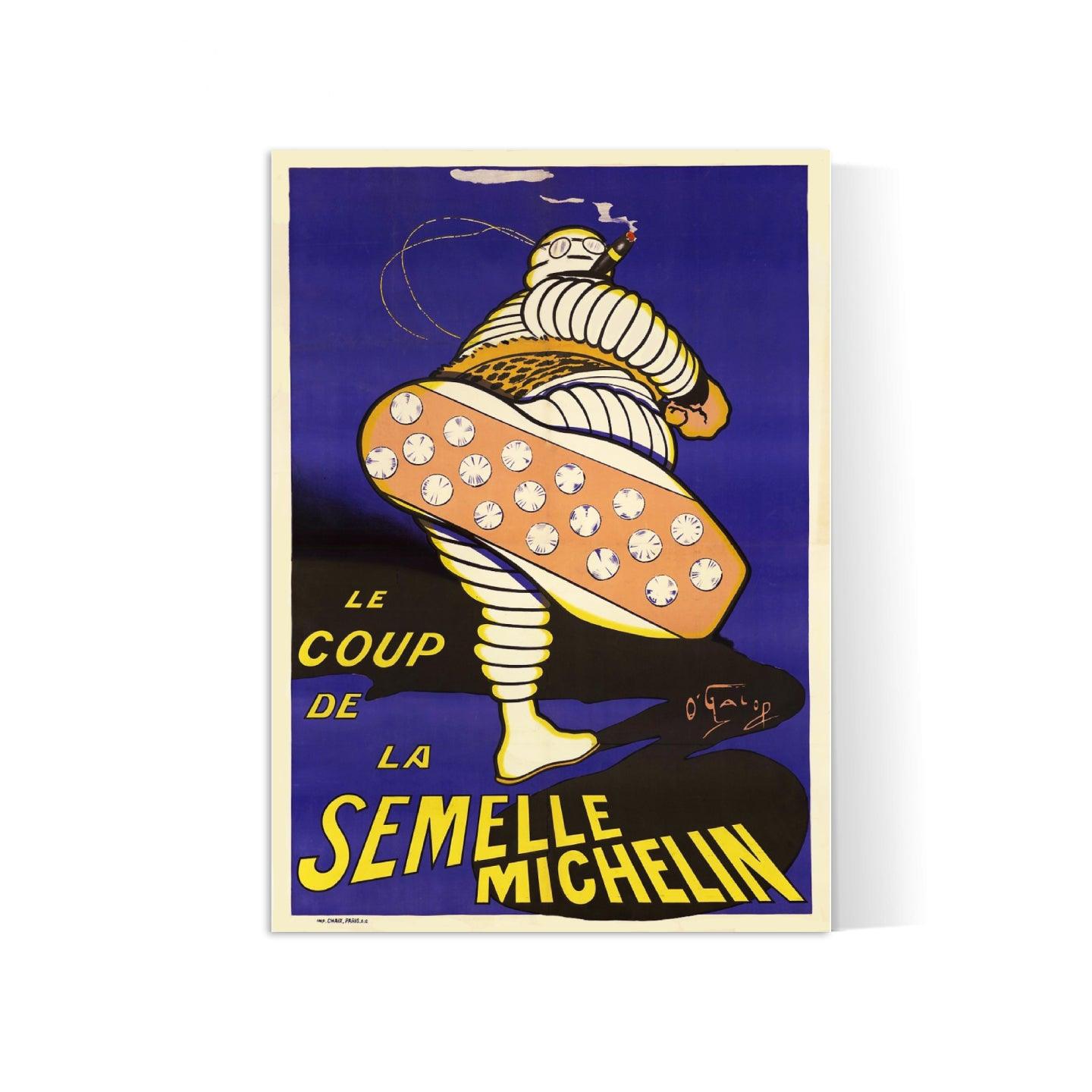 Affiche publicitaire vintage "Semelle Michelin" - O'Galop - Haute Définition - papier mat 230gr/m² - Poster Vintage