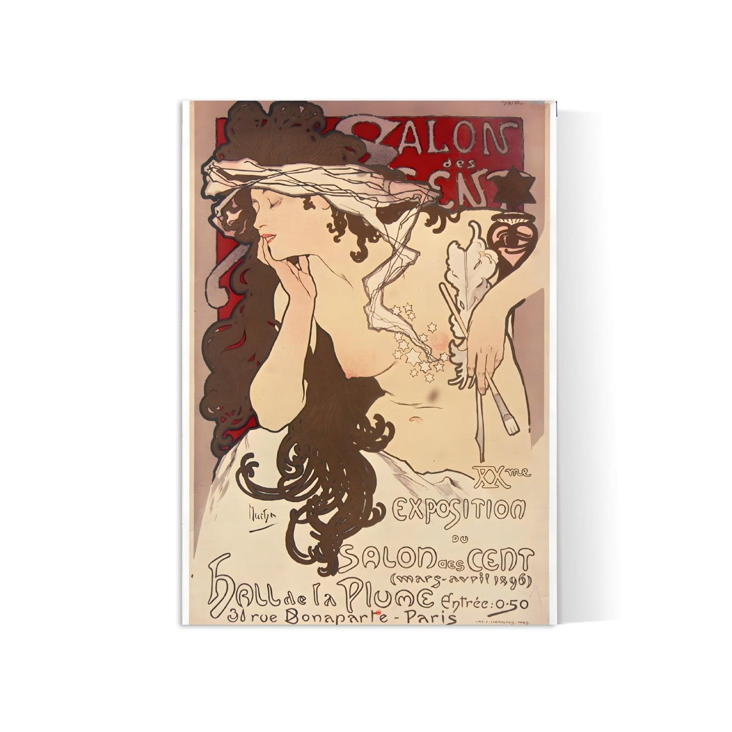 Affiche "Salon des cent" vintage - Alphonse Mucha - Haute Définition - papier mat 230gr/m2 - Poster Vintage