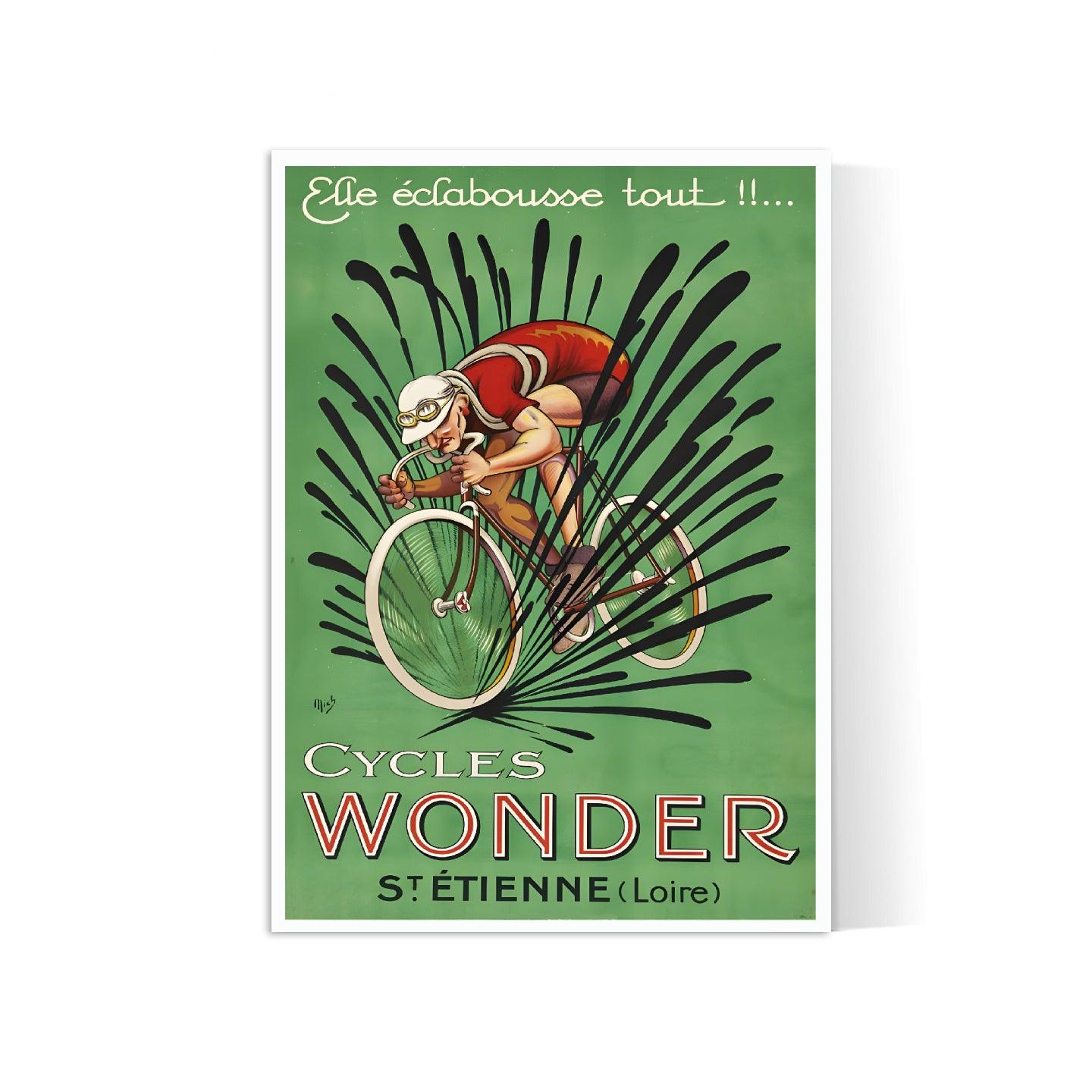 Affiche velo vintage "Cycles Wonder" - Mich - Haute Définition - papier mat 230gr/m² - Poster Vintage