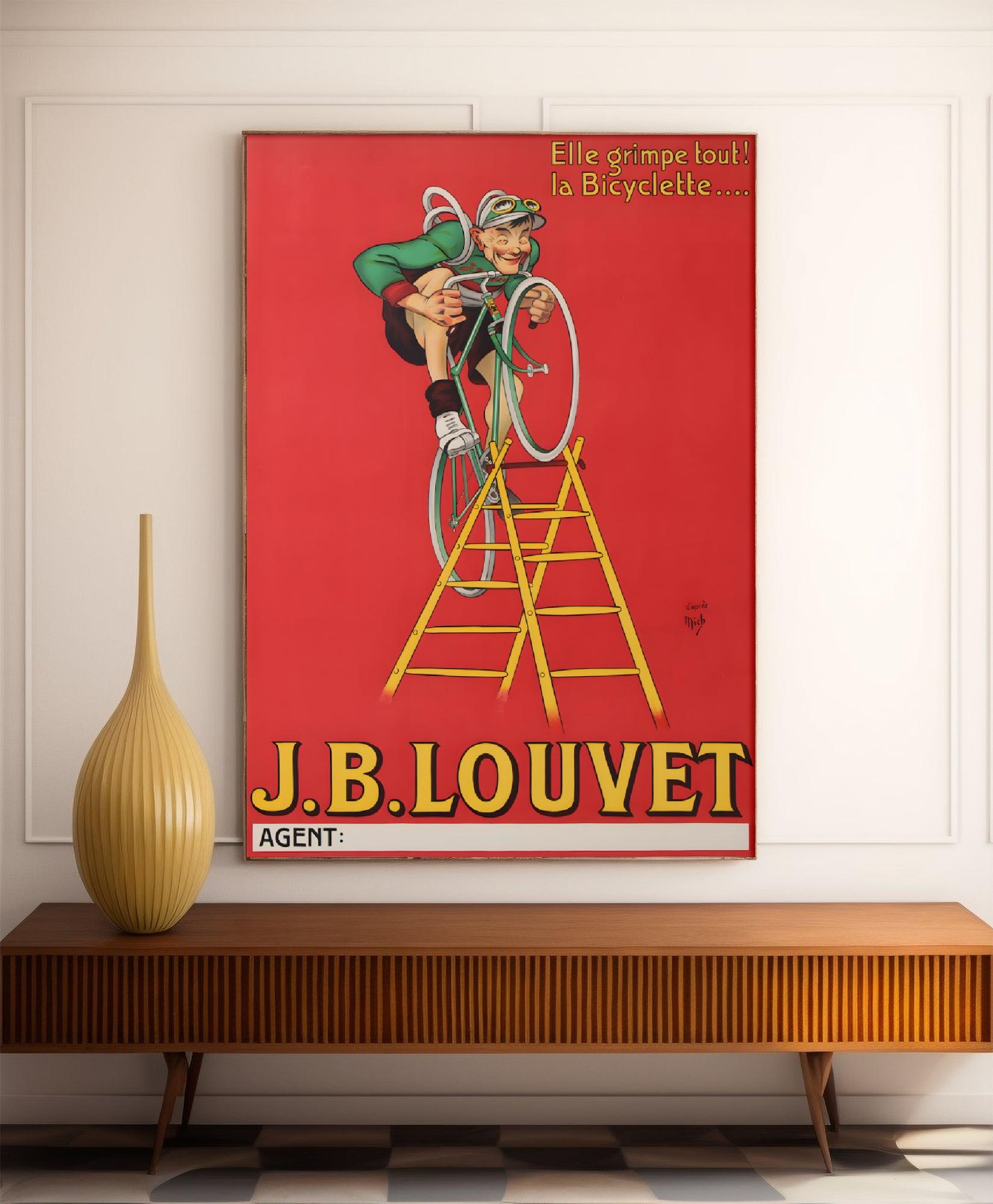 Affiche velo vintage "J.B. Louvet" - Mich - Haute Définition - papier mat 230gr/m² - Poster Vintage