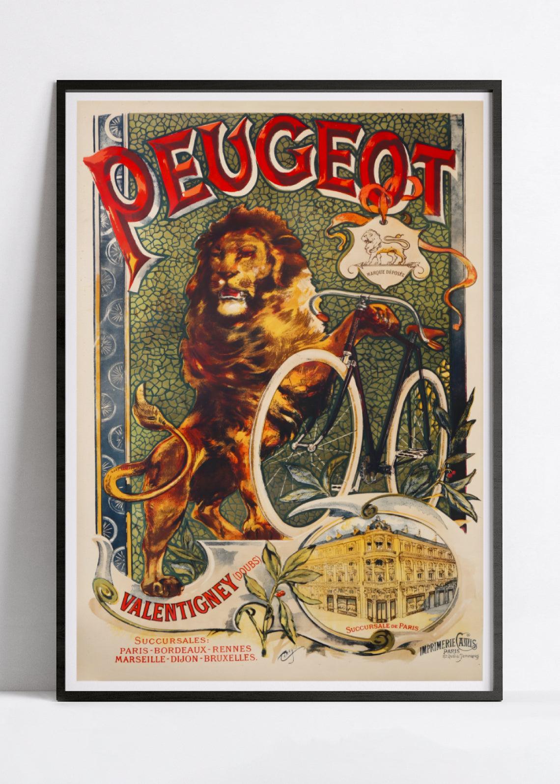 Affiche velo vintage "Peugeot" - Achille Butteri - Haute Définition - papier mat 230gr/m² - Poster Vintage