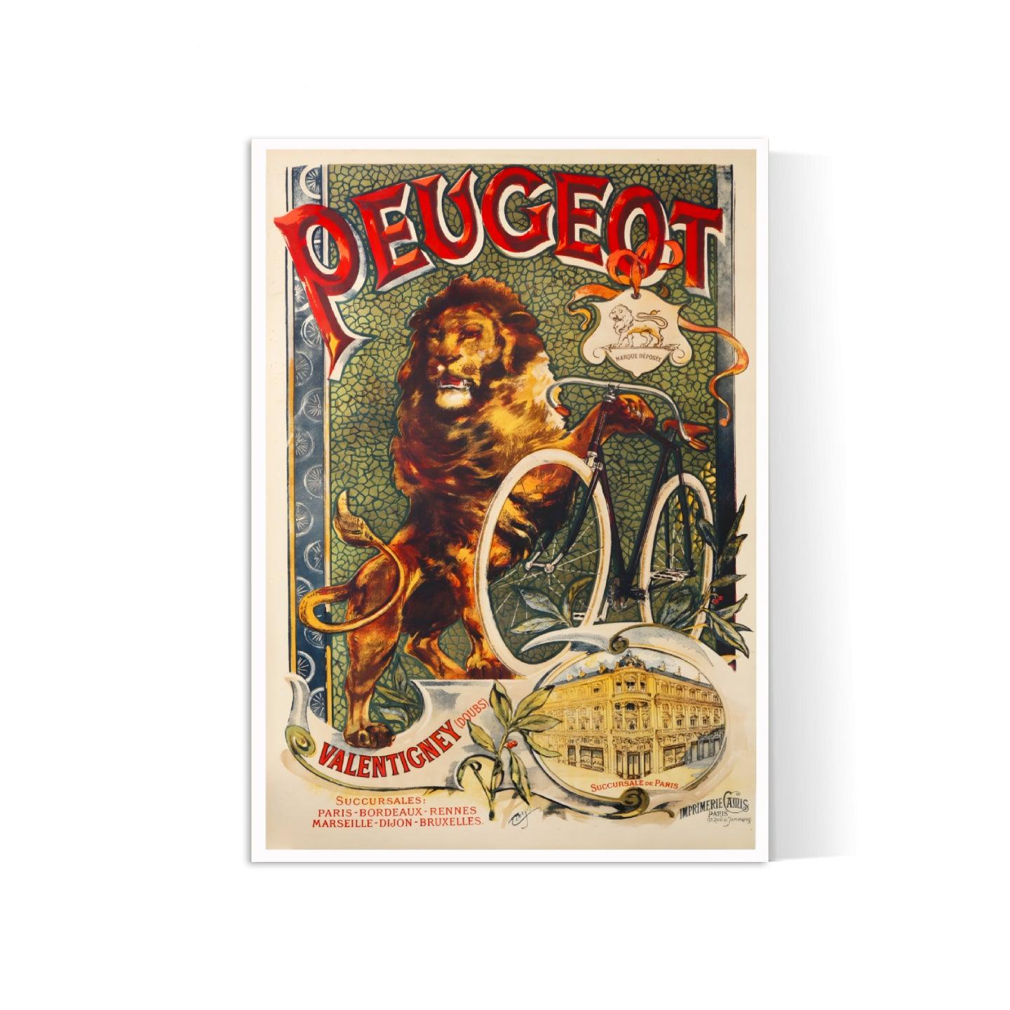 Affiche velo vintage "Peugeot" - Achille Butteri - Haute Définition - papier mat 230gr/m² - Poster Vintage