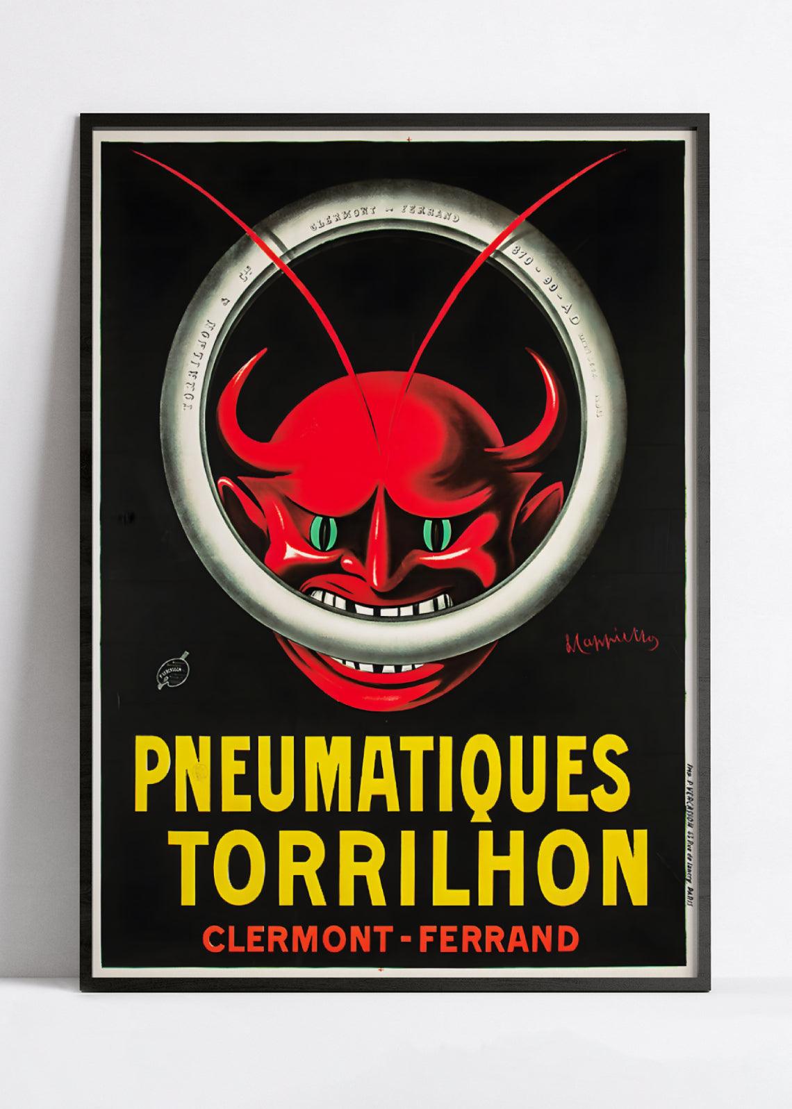 Affiche velo vintage "Pneumatiques Torrihlon" - Leonetto Cappiello- Haute Définition - papier mat 230gr/m² - Poster Vintage