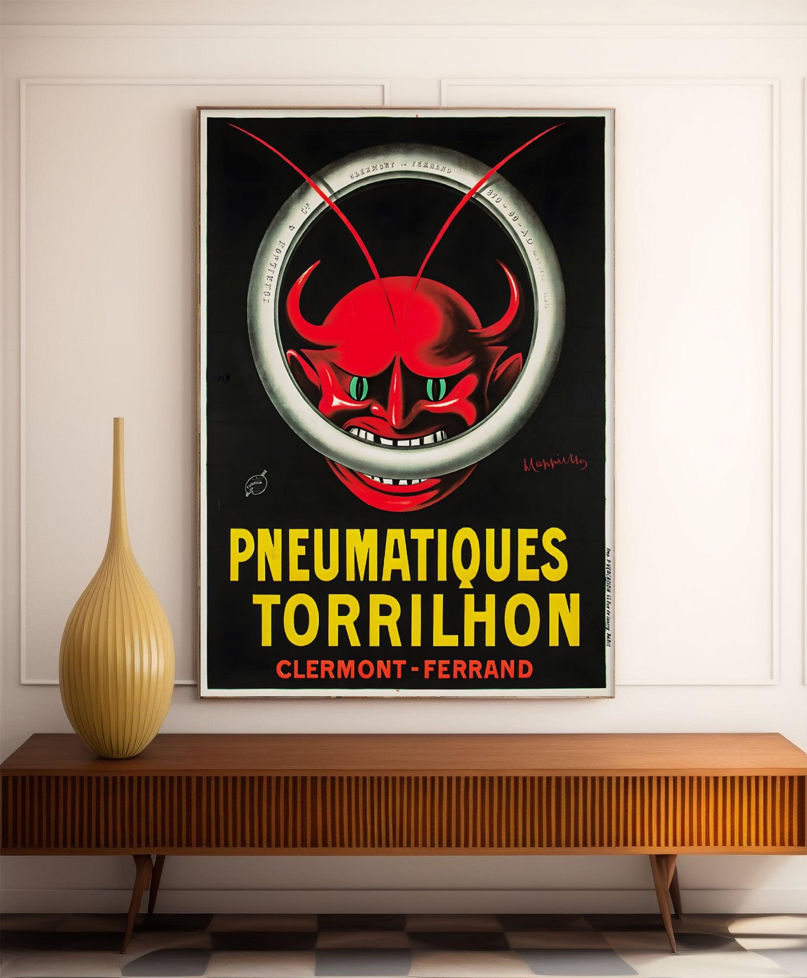 Affiche velo vintage "Pneumatiques Torrihlon" - Leonetto Cappiello- Haute Définition - papier mat 230gr/m² - Poster Vintage