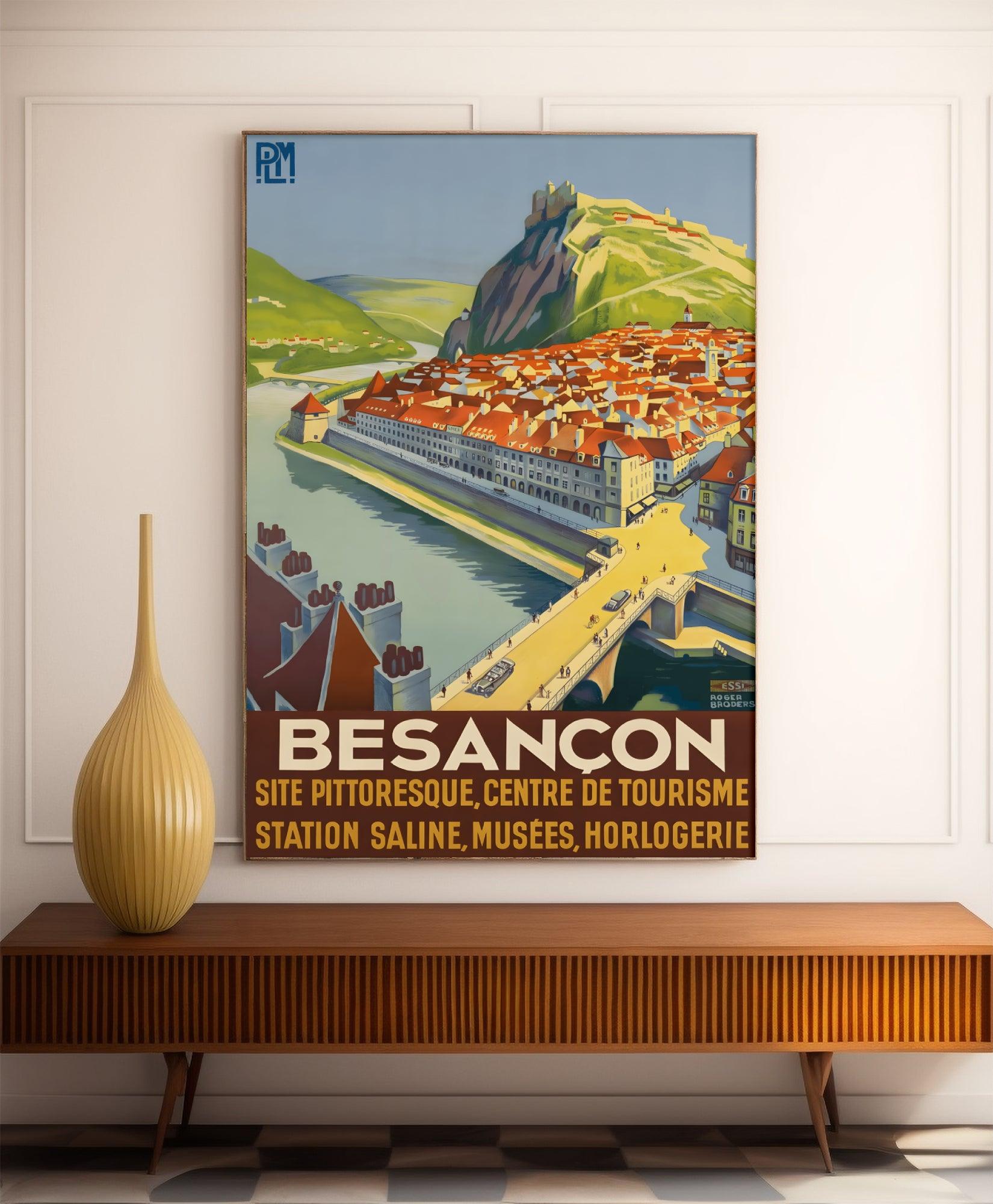 Affiche ville vintage "Besançon" - Roger Broders - Haute Définition - papier mat 230gr/m² - Poster Vintage