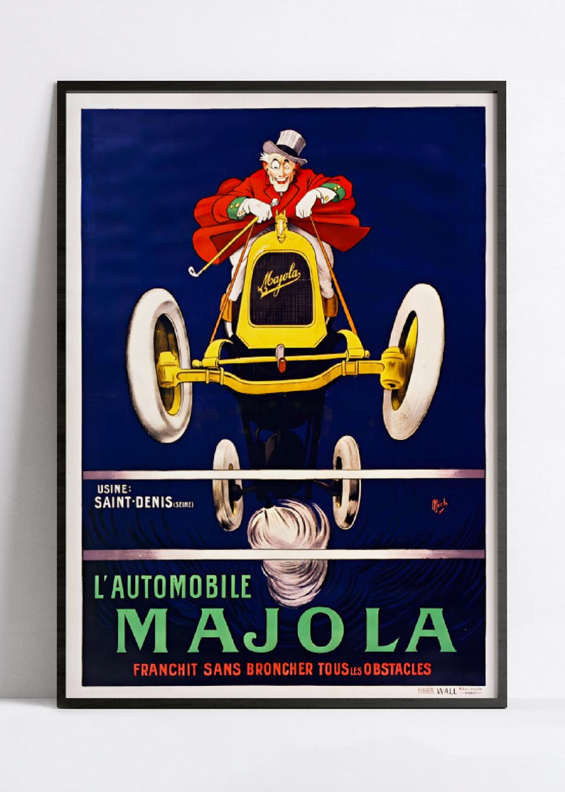 Affiche voiture vintage "Automobile Majola" - Mich - Haute Définition - papier mat 230gr/m² - Poster Vintage