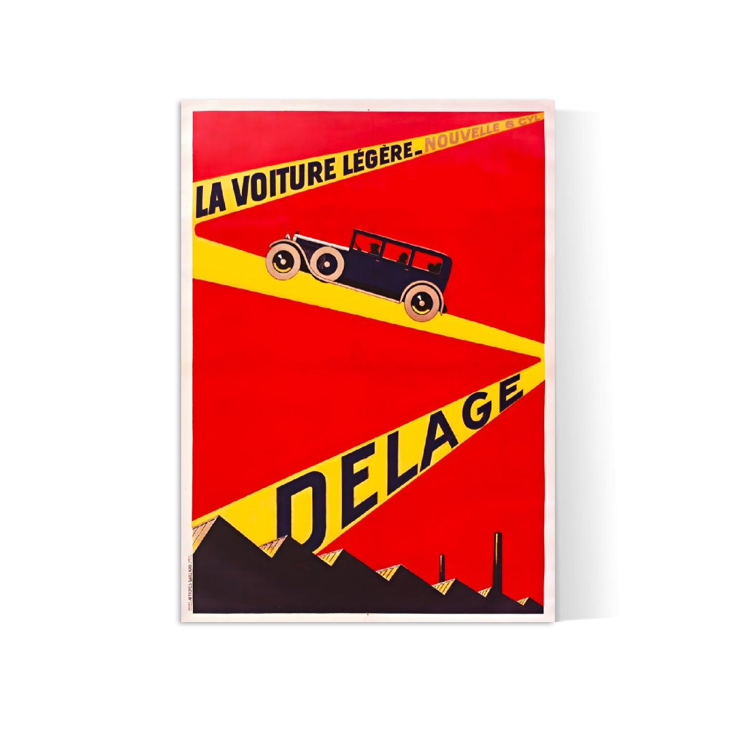 Affiche voiture vintage "Delage" - Haute Définition - papier mat 230gr/m² - Poster Vintage