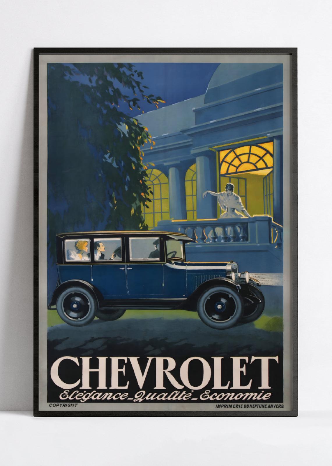 Affiche voiture vintage vintage "Chevrolet" - Haute Définition - papier mat 230gr/m² - Poster Vintage