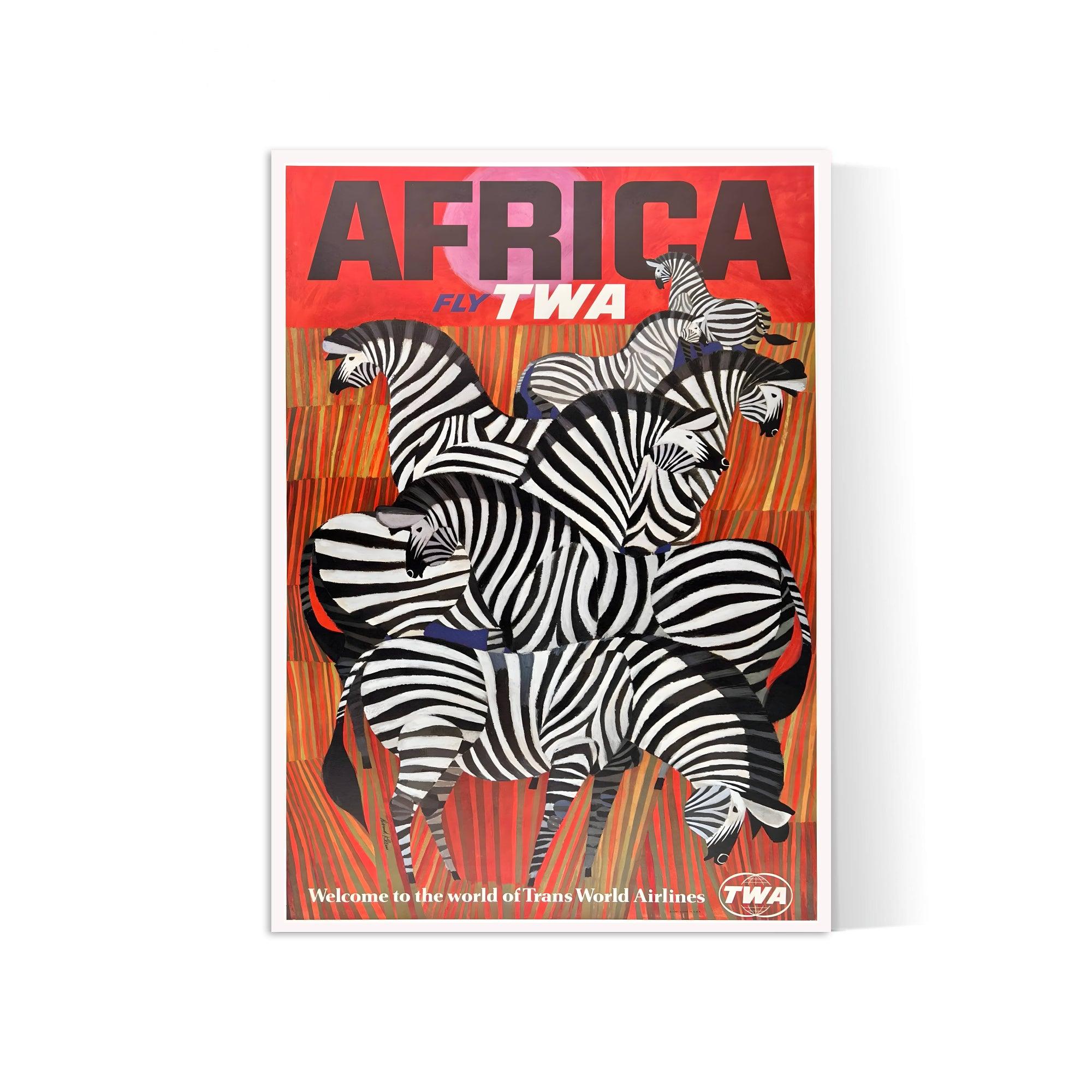 Affiche voyage vintage "Africa" - TWA - Haute Définition - papier mat 230gr/m² - Poster Vintage