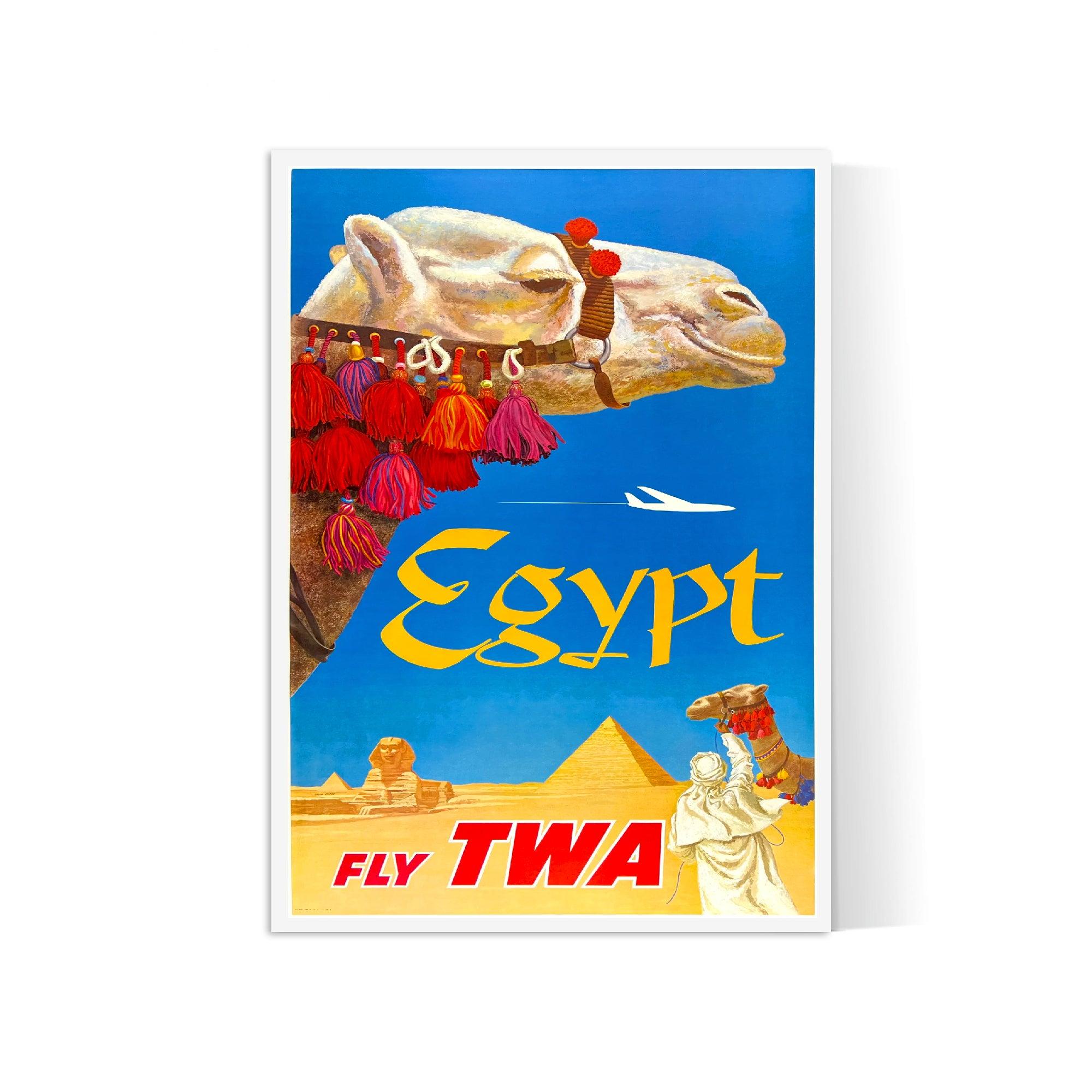 Affiche voyage vintage "Egypte" - TWA - Haute Définition - papier mat 230gr/m² - Poster Vintage