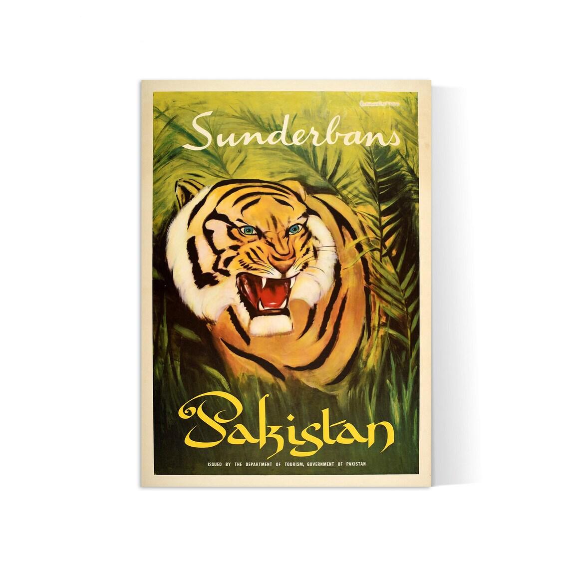 Affiche voyage vintage "Sunderbans - Pakistan" - Office du Tourisme - Haute Définition - papier mat 230gr/m² - Poster Vintage