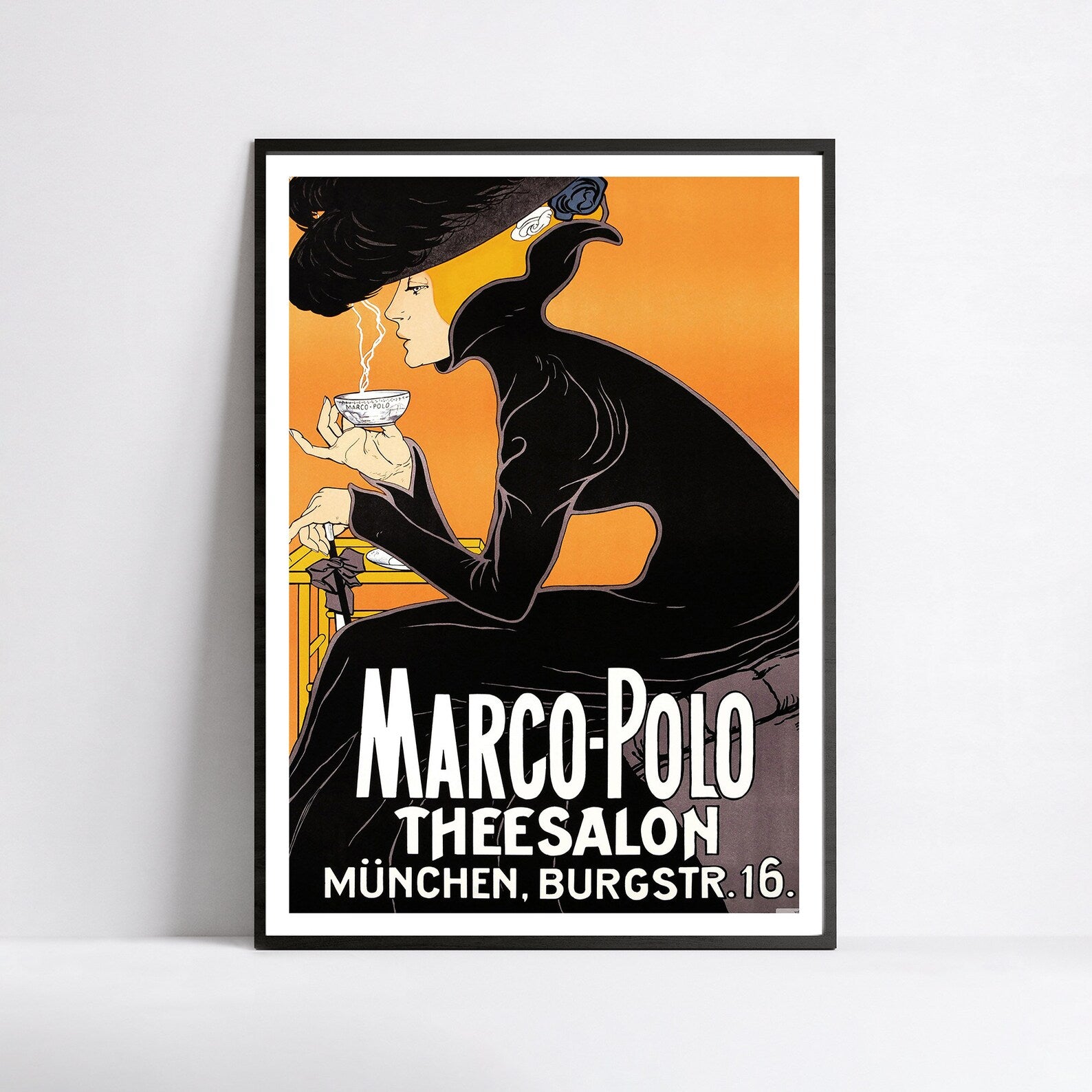 Affiche vintage "Marco-Polo Theesalon"- Haute Définition - papier mat 230gr/m²
