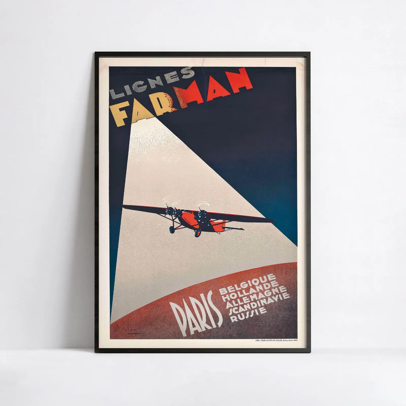 Vintage poster "Farman Paris-London" - Albert Solon - High Definition - 230gr/m² matte paper