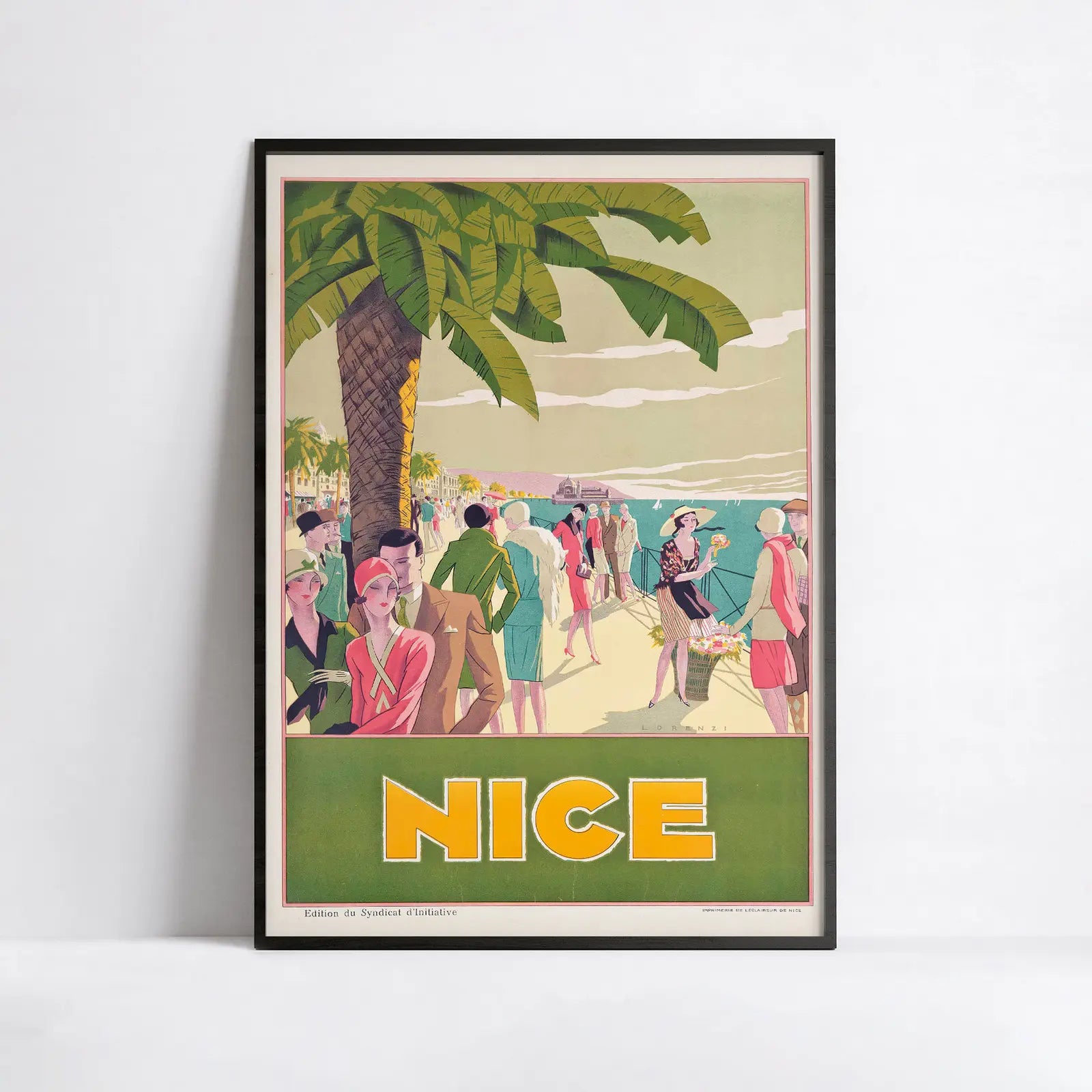 Vintage city poster "Nice Plage" - Alberto Fabio Lorenzi - High Definition - 230gr/m² matte paper