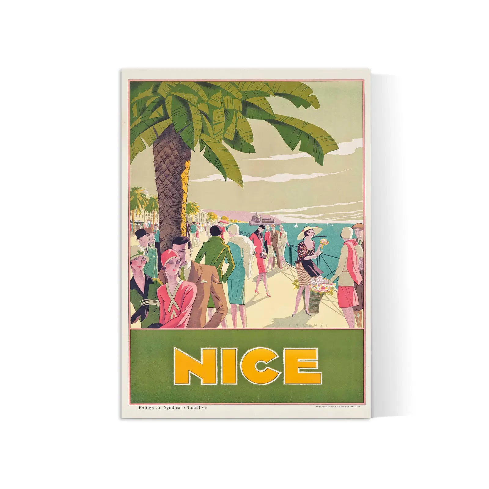 Vintage city poster "Nice Plage" - Alberto Fabio Lorenzi - High Definition - 230gr/m² matte paper