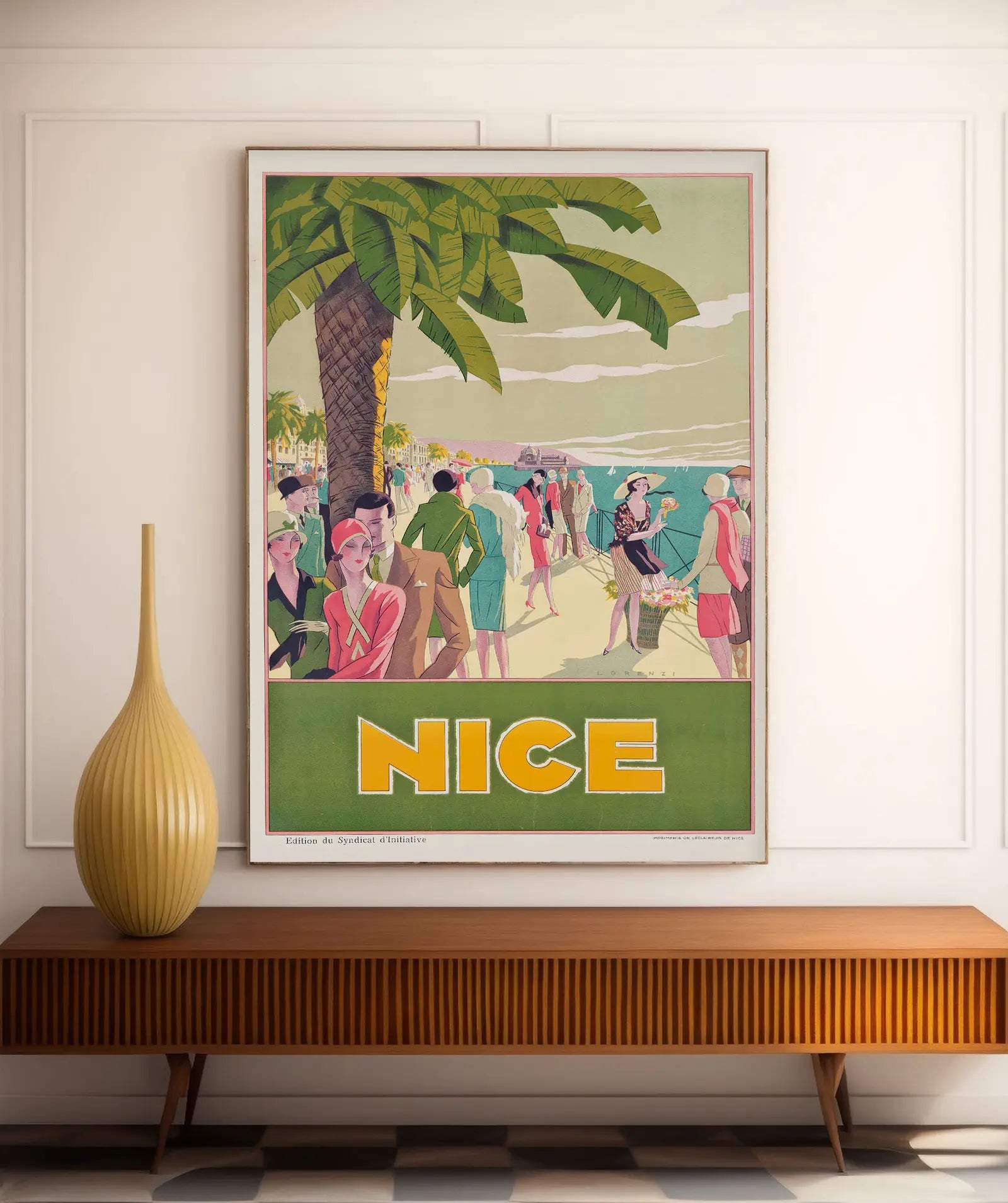 Vintage city poster "Nice Plage" - Alberto Fabio Lorenzi - High Definition - 230gr/m² matte paper