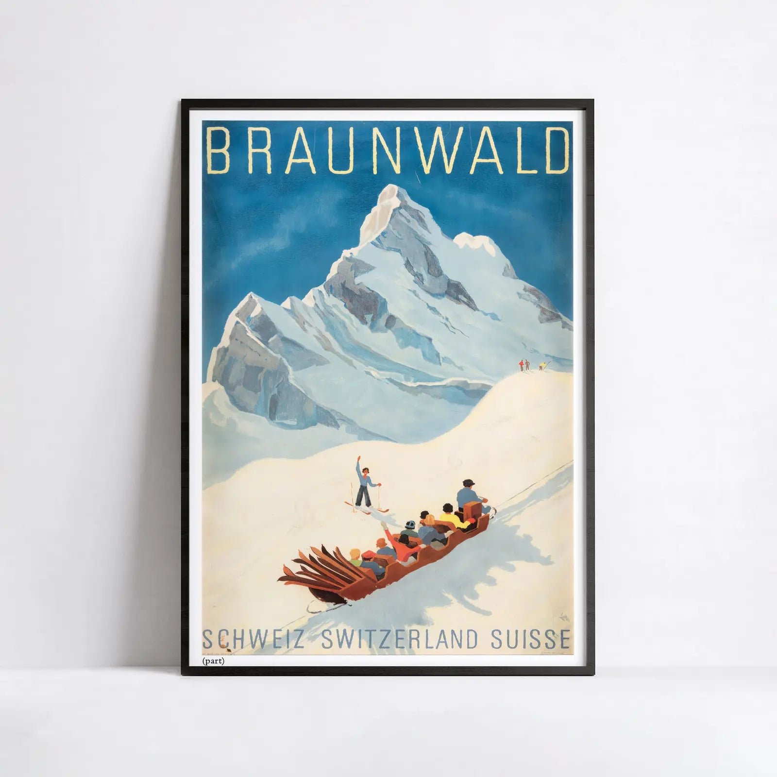 Vintage Ski Poster "Braunwald Switzerland" - Alex Walter Diggelmann - High Definition - 230gr/m² matte paper