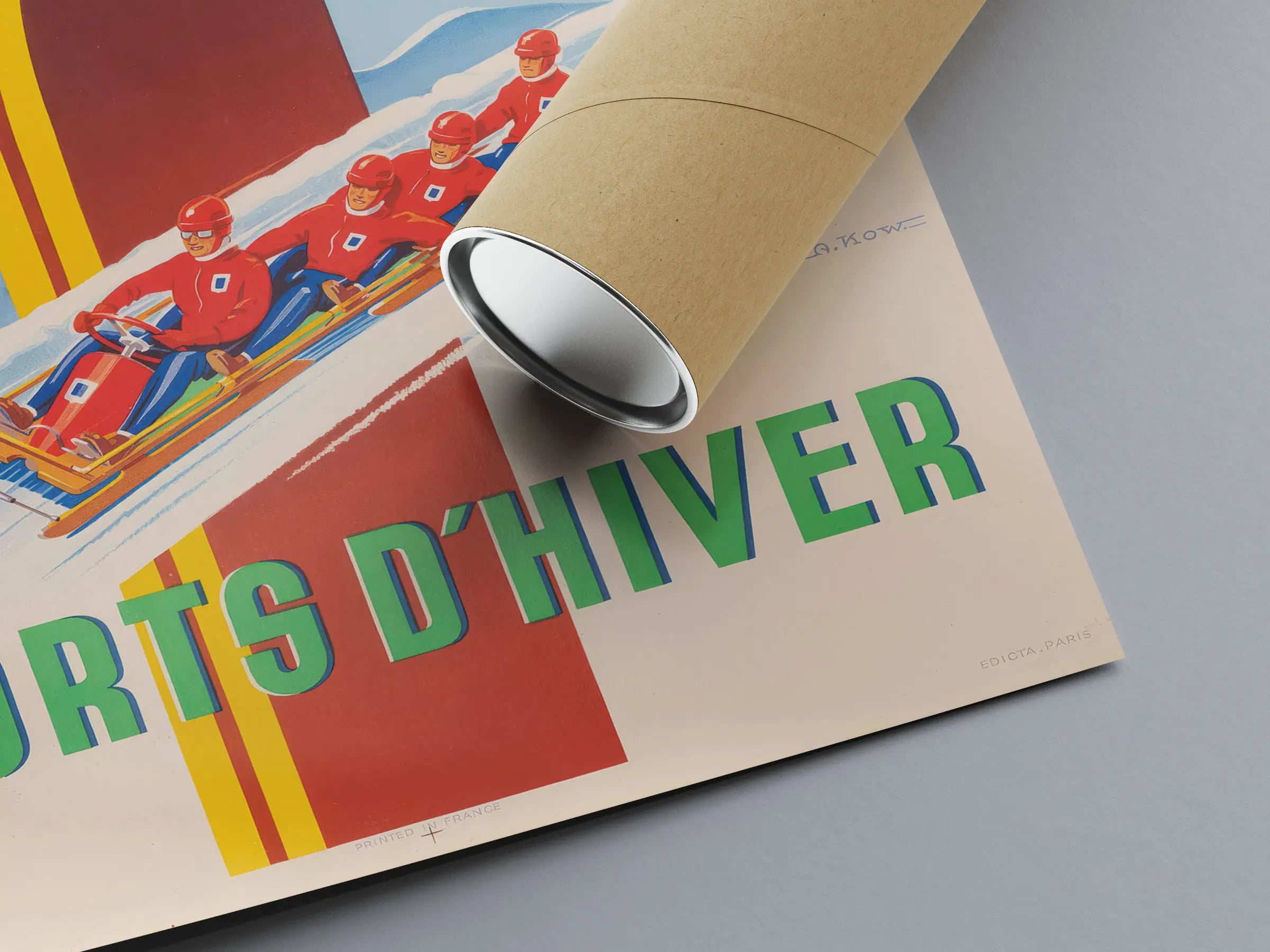 Affiche Air France "Sports d'Hiver" - Alexis Kow - Haute Définition - papier mat 230gr/m²