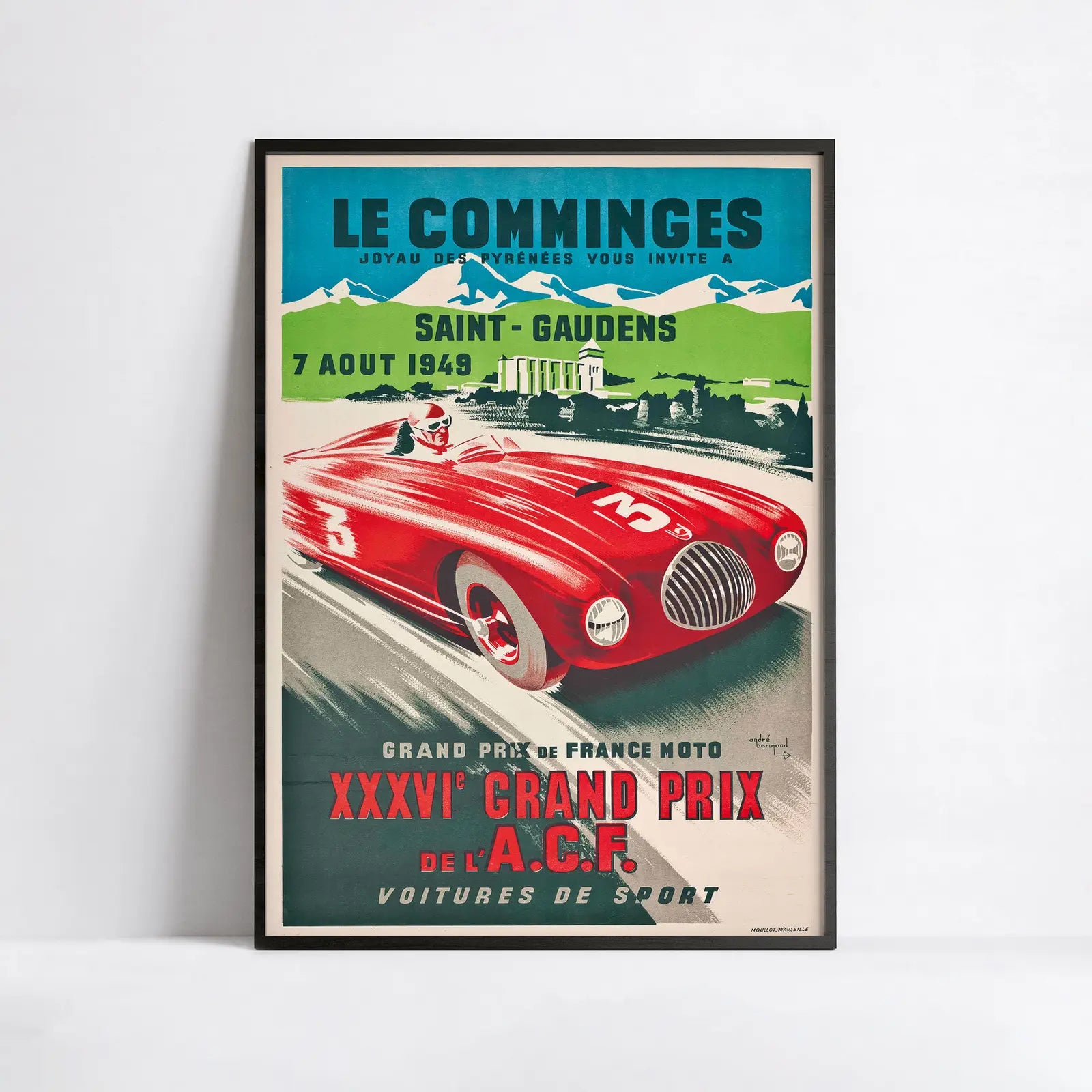 Oldtimer-Poster „Le Comminges Grand Prix“ – André Bermond – High Definition – mattes Papier 230 g/m²