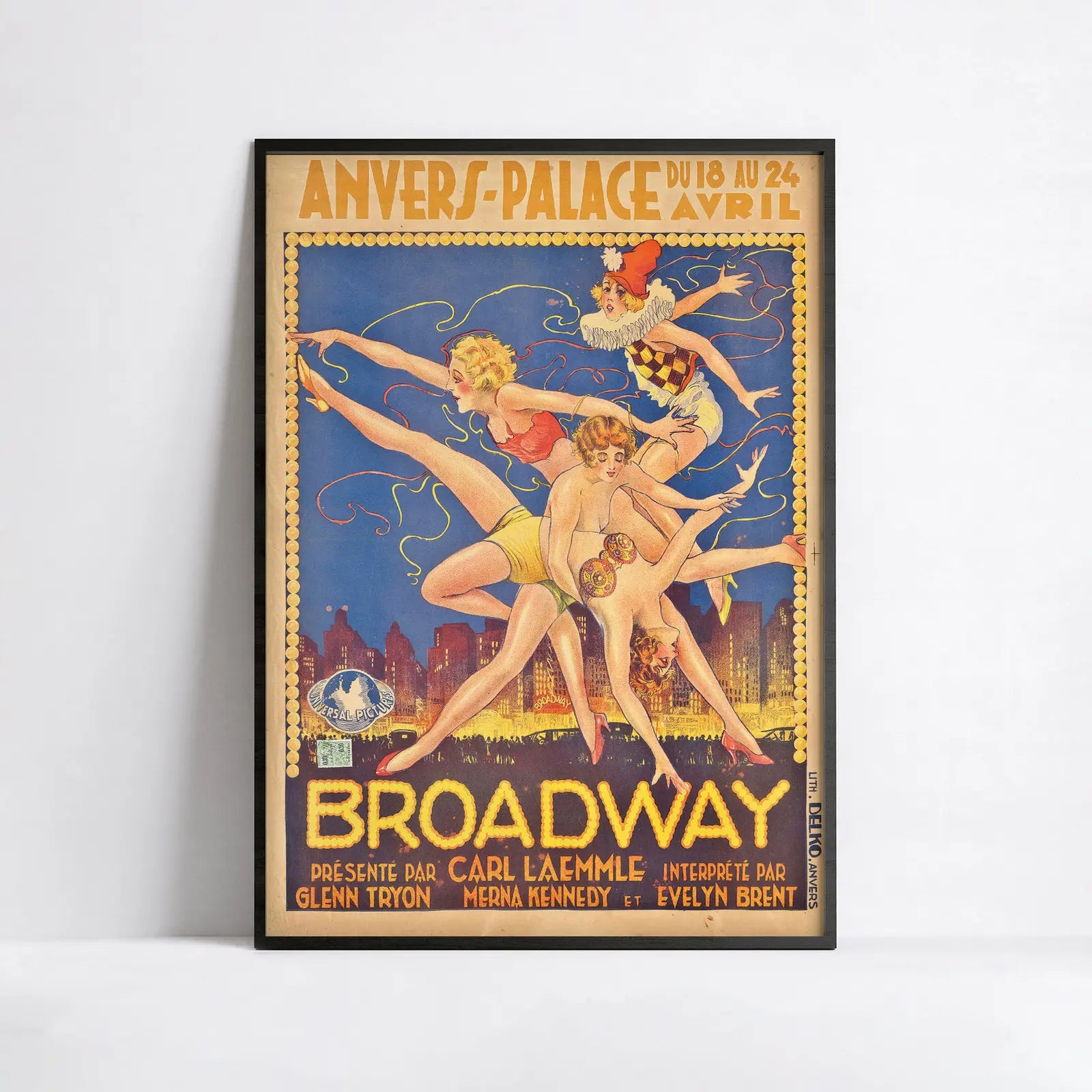 Affiche cabaret vintage "Broadway Anvers Palace" - Art Déco - Haute Définition - papier mat 230gr/m²