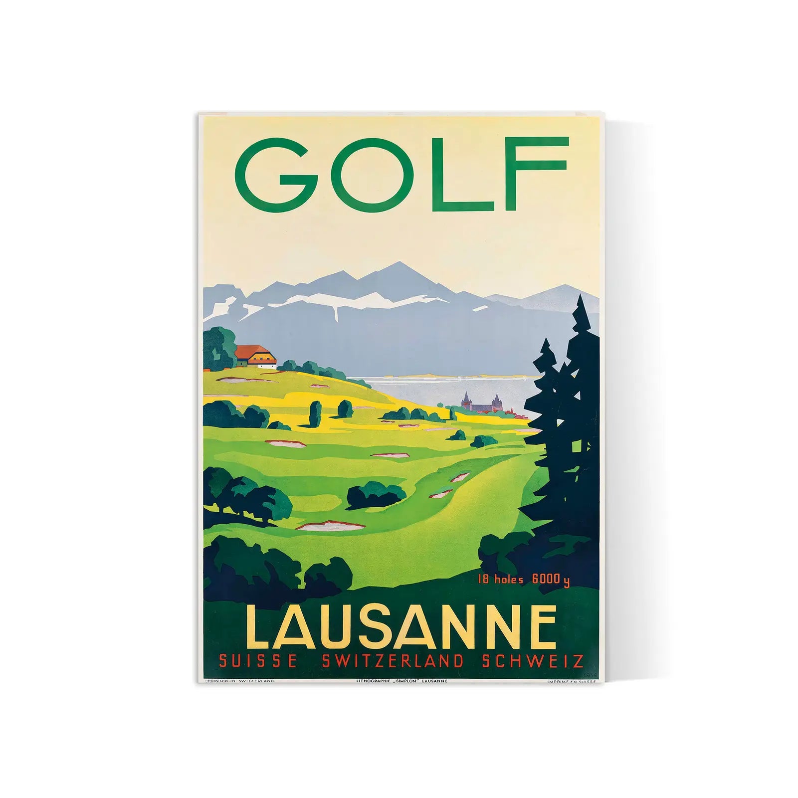 Vintage golf poster "Golf Lausanne" - High Definition - 230gr/m² matte paper