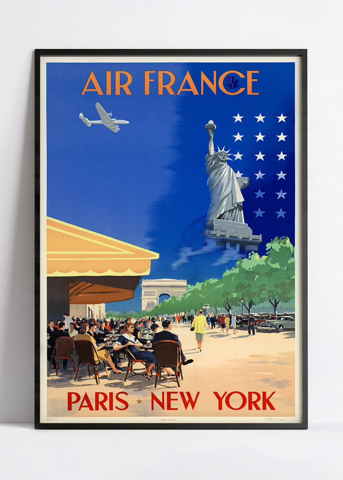 Affiche Air France "Paris New York" - Vincent Guerra -Haute Définition - papier mat 230gr/m2