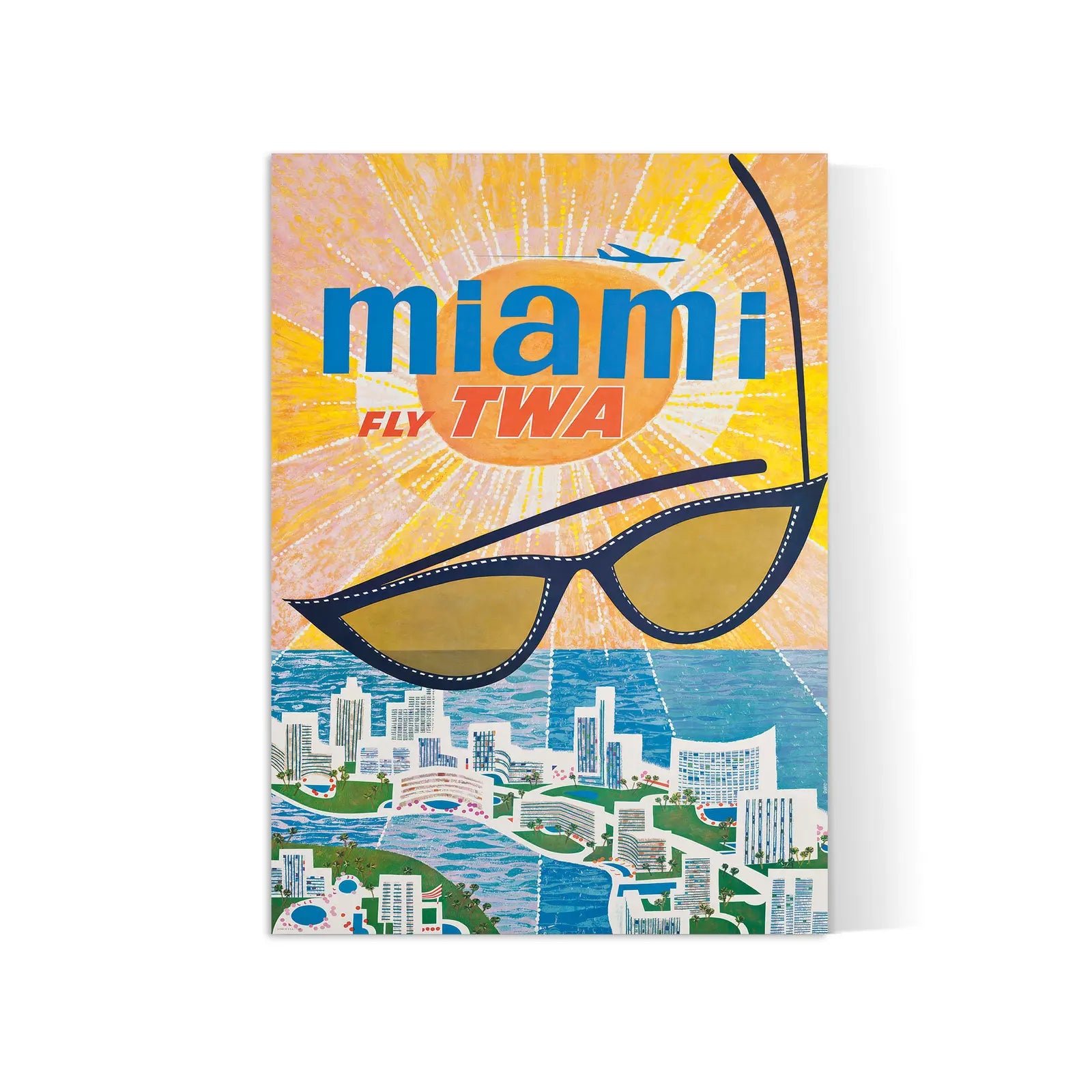 Affiche Aviation vintage "Miami Fly TWA" - David Klein - Haute Définition - papier mat 230gr/m²