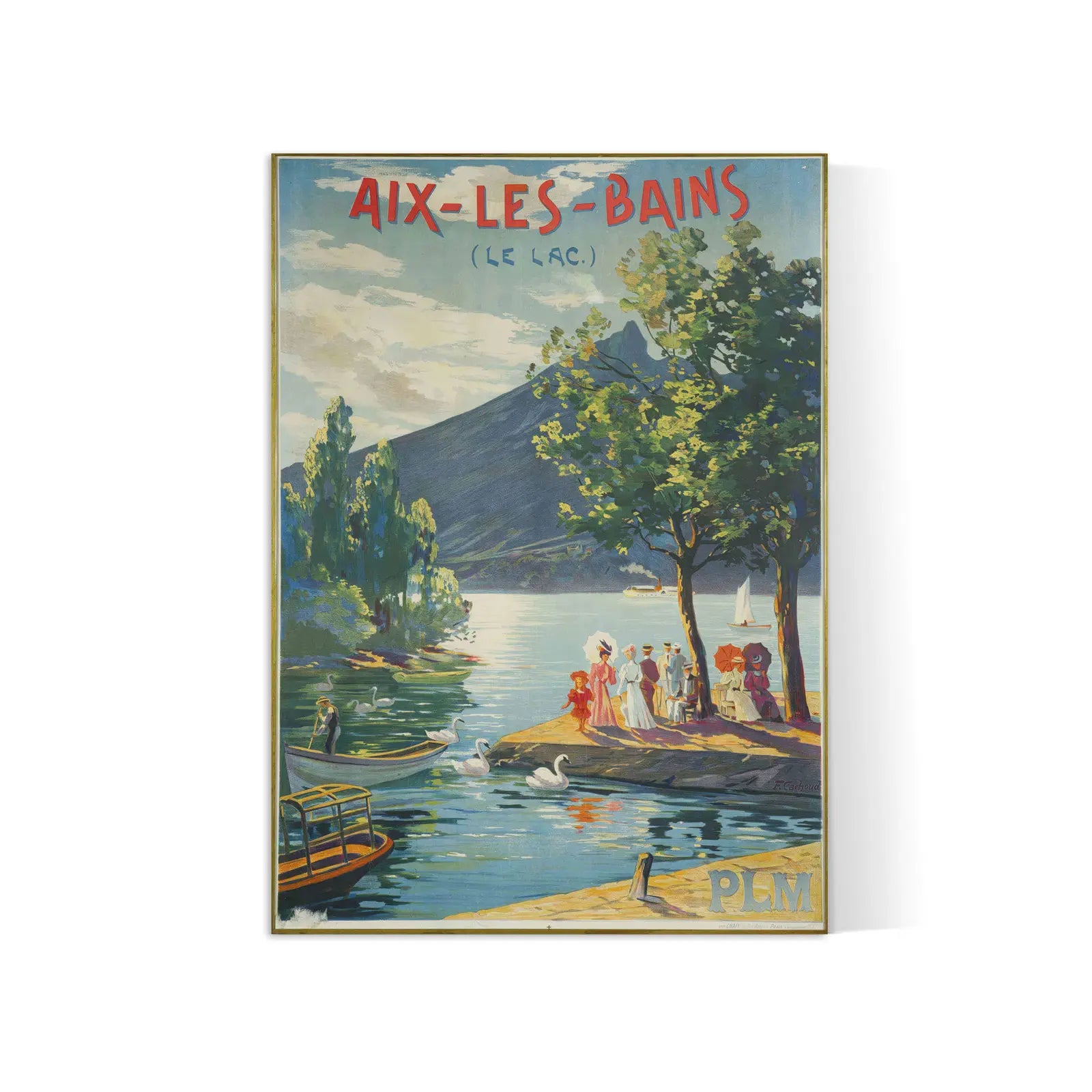 Affiche ville vintage "Aix-les-Bains" - François-Charles Cachoud - Haute Définition - papier mat 230gr/m²