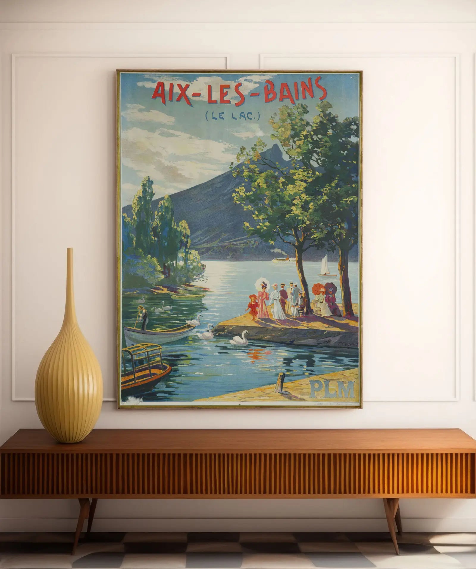 Affiche ville vintage "Aix-les-Bains" - François-Charles Cachoud - Haute Définition - papier mat 230gr/m²