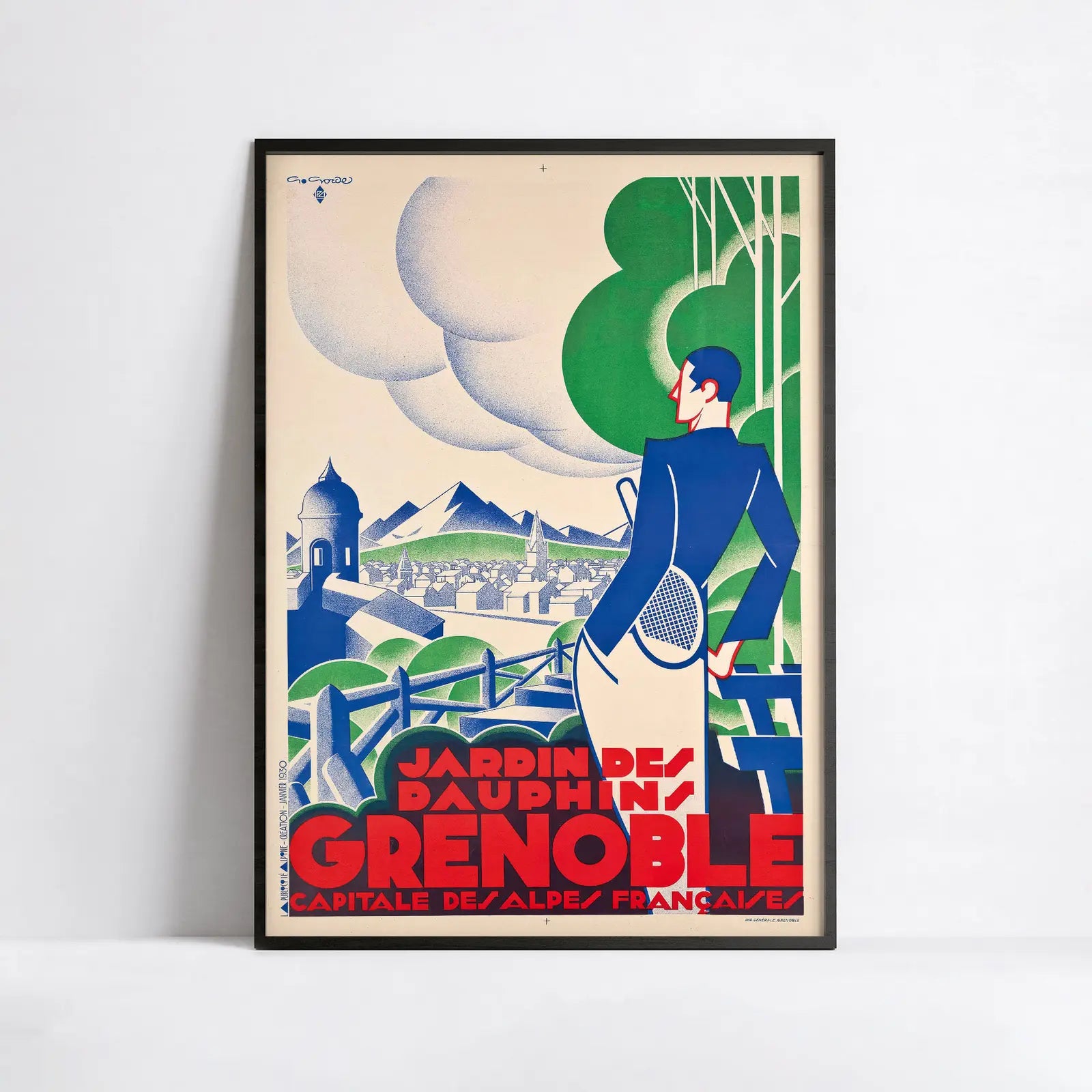 Vintage-Stadtplakat „Grenoble“ – Gaston Gorde – High Definition – mattes Papier 230 g/m²