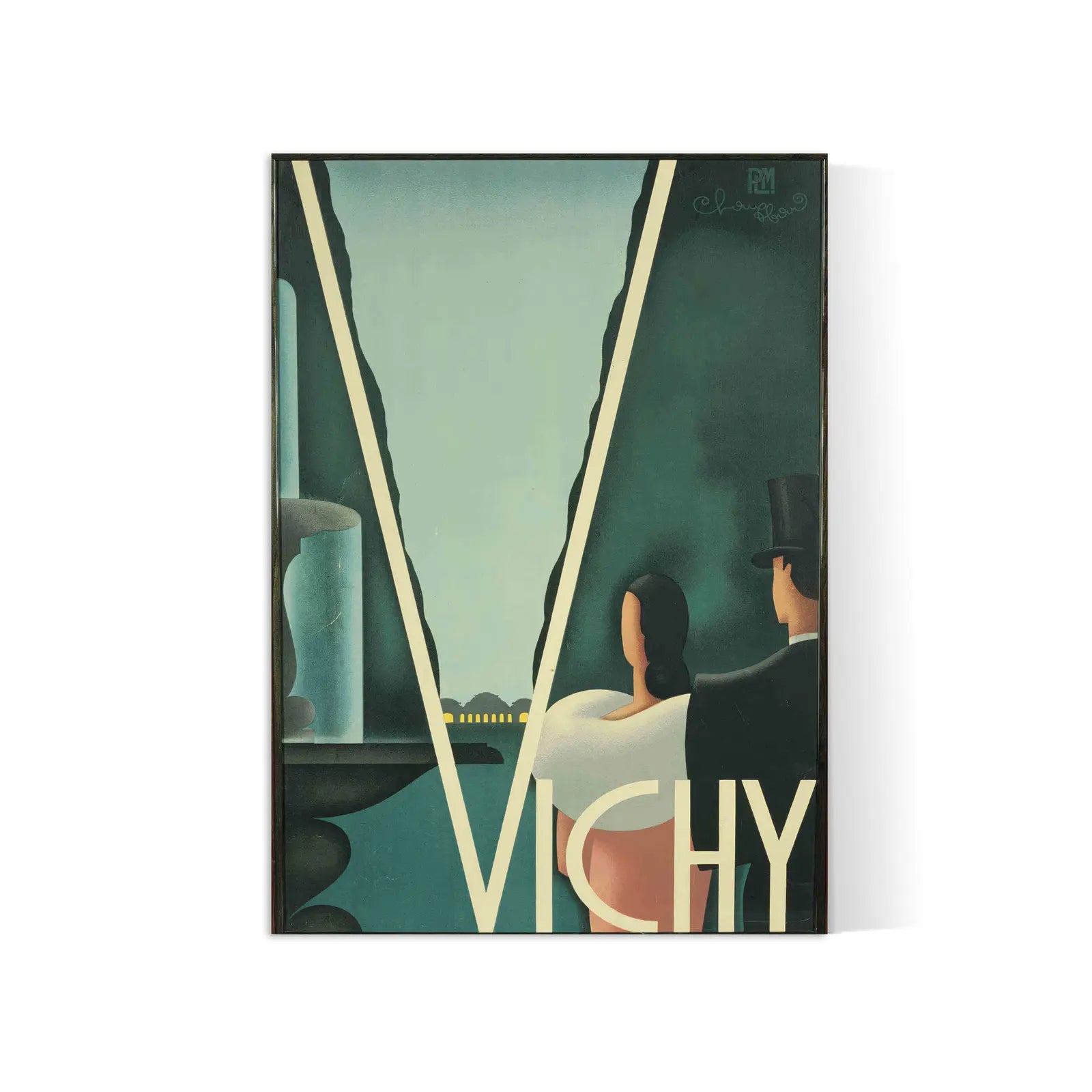 Affiche ville vintage "Vichy" - H. Chauffard - Haute Définition - papier mat 230gr/m²