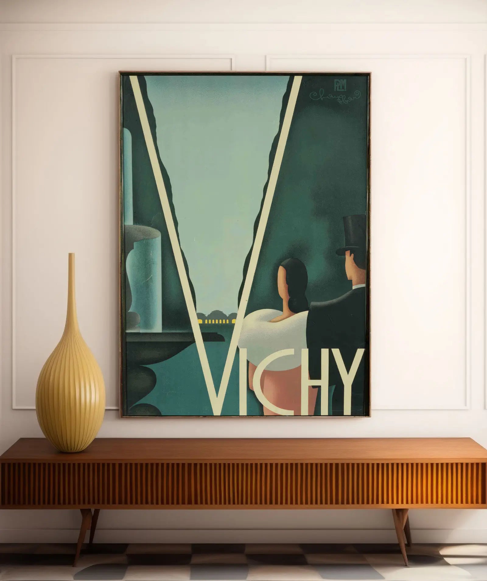 Affiche ville vintage "Vichy" - H. Chauffard - Haute Définition - papier mat 230gr/m²