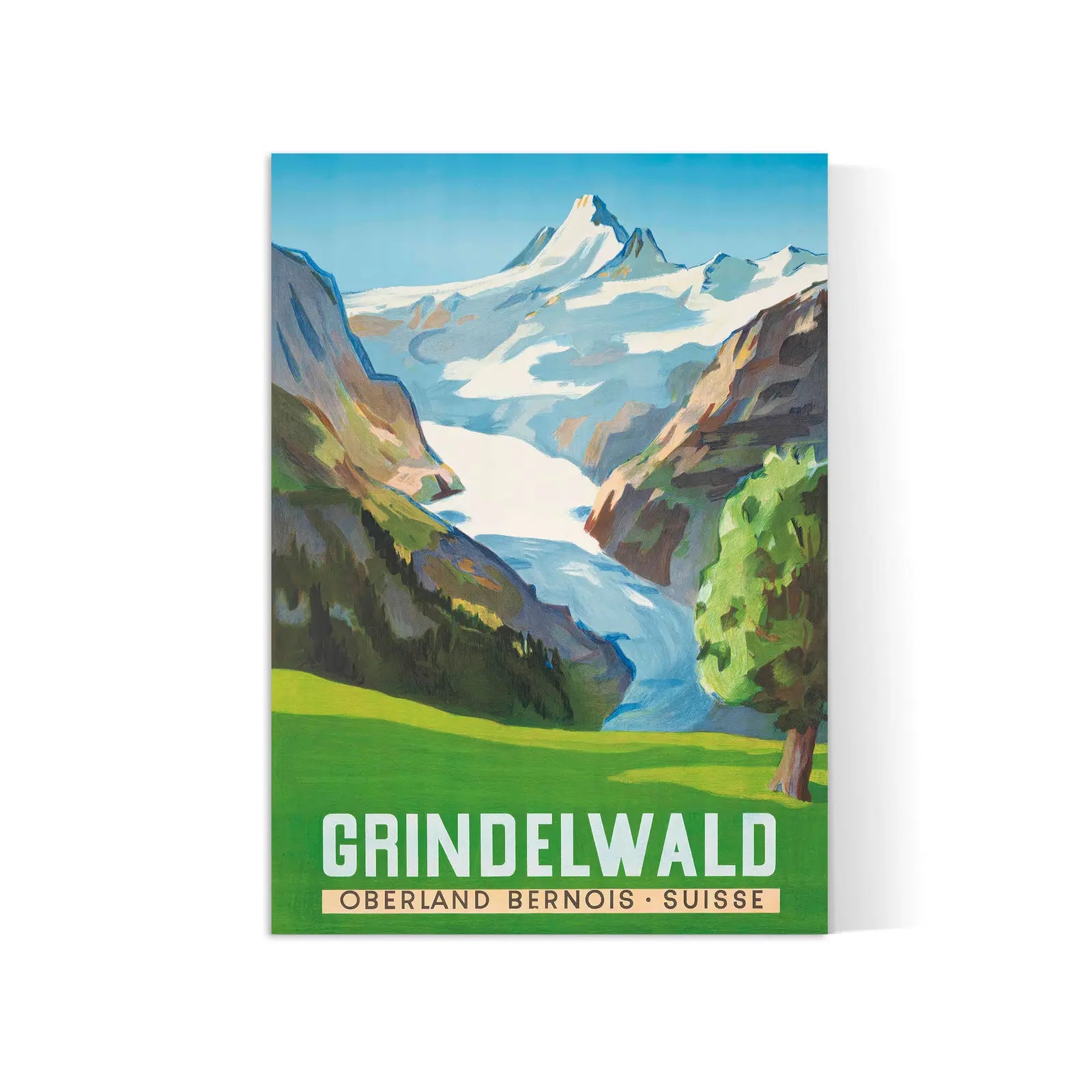 Affiche montagne vintage "Grindelwald" - Hans G. Jegerlehner - Haute Définition - papier mat 230gr/m²