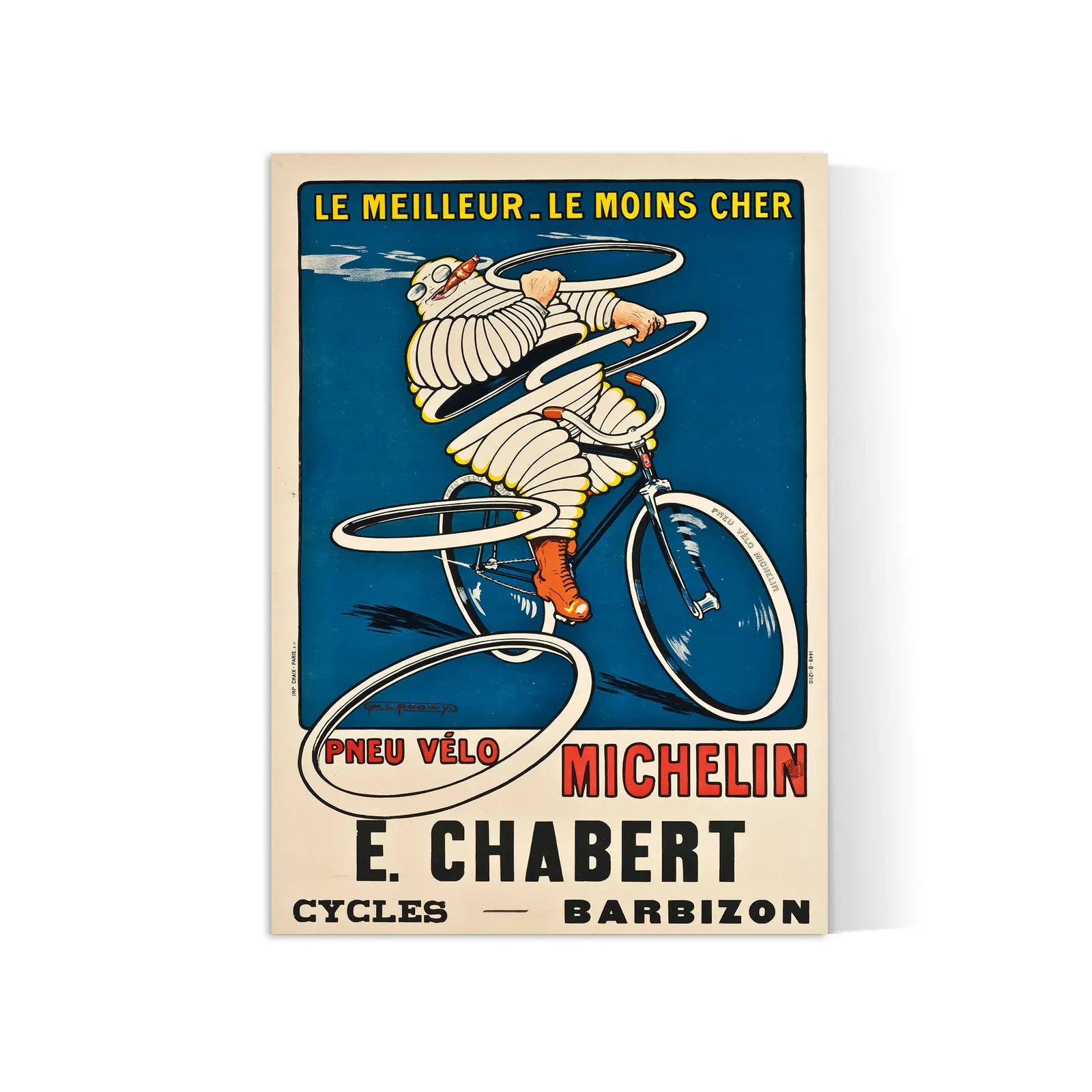 Affiche publicitaire vintage "Pneu Vélo Michelin" - H.L. Roowy - Haute Définition - papier mat 230gr/m²