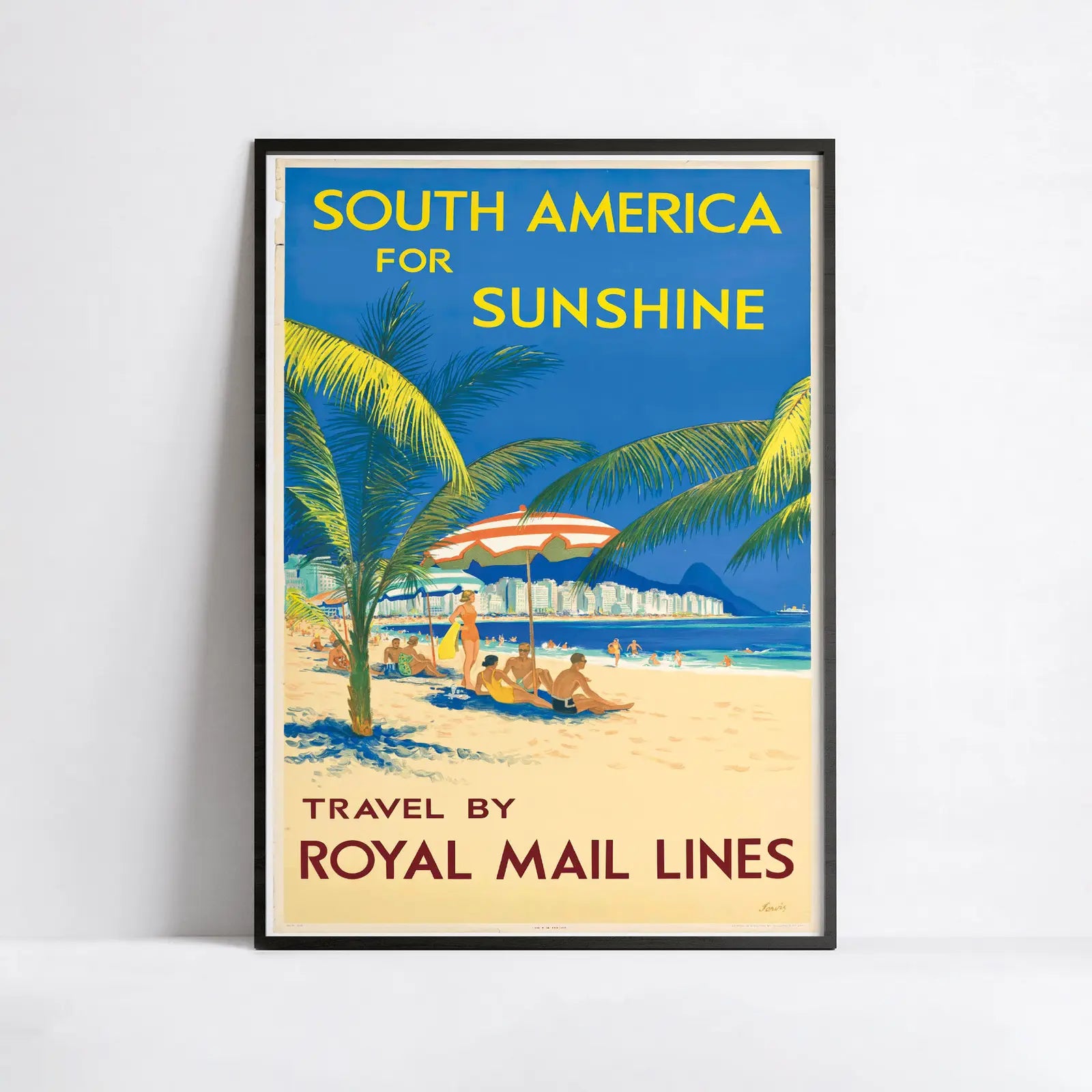 Vintage travel poster "South America for Sunshine" - Jarvis - High Definition - 230gr/m² matte paper