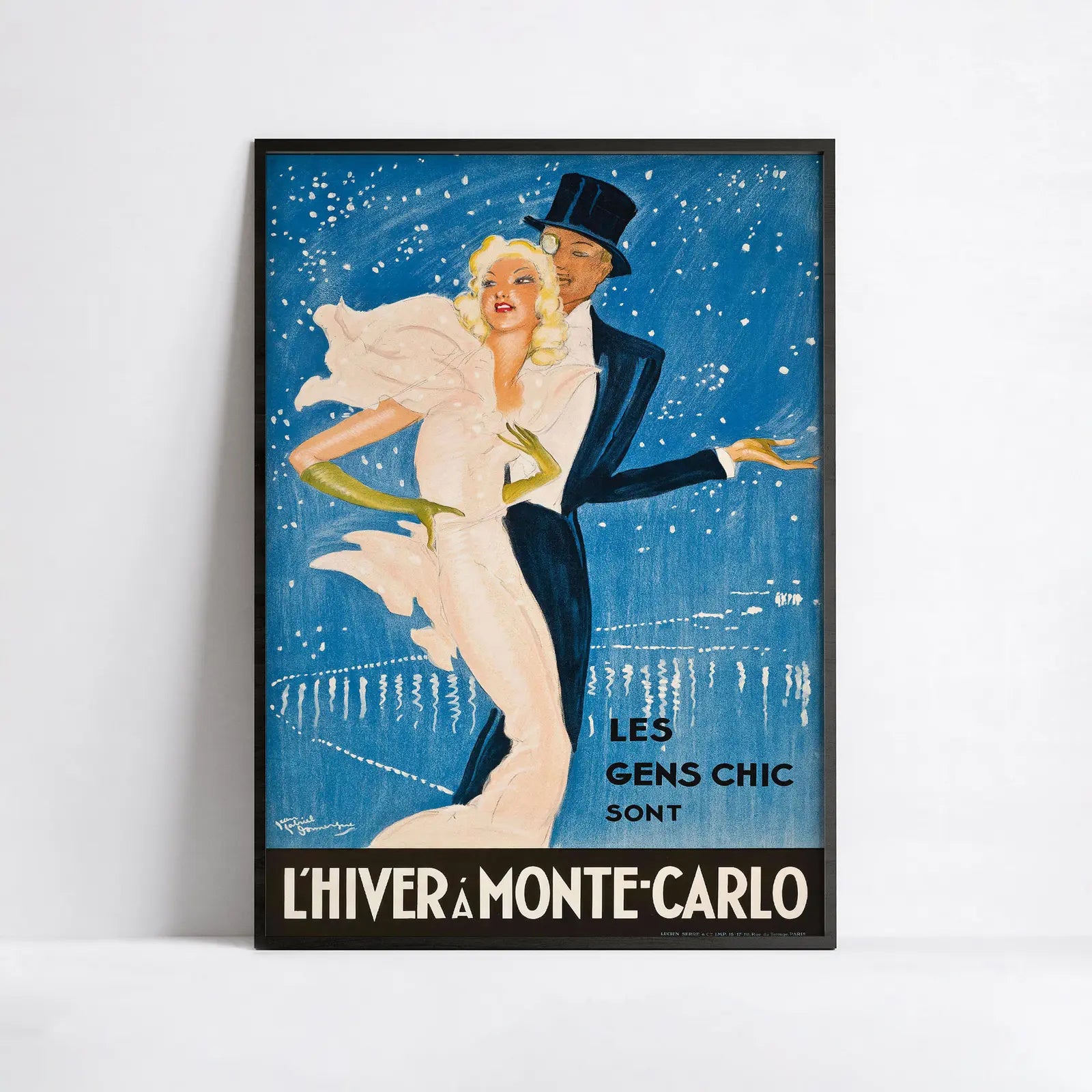 Vintage travel poster "Winter in Monte-Carlo" - Jean-Gabriel Domergue - High Definition - 230gr/m² matte paper