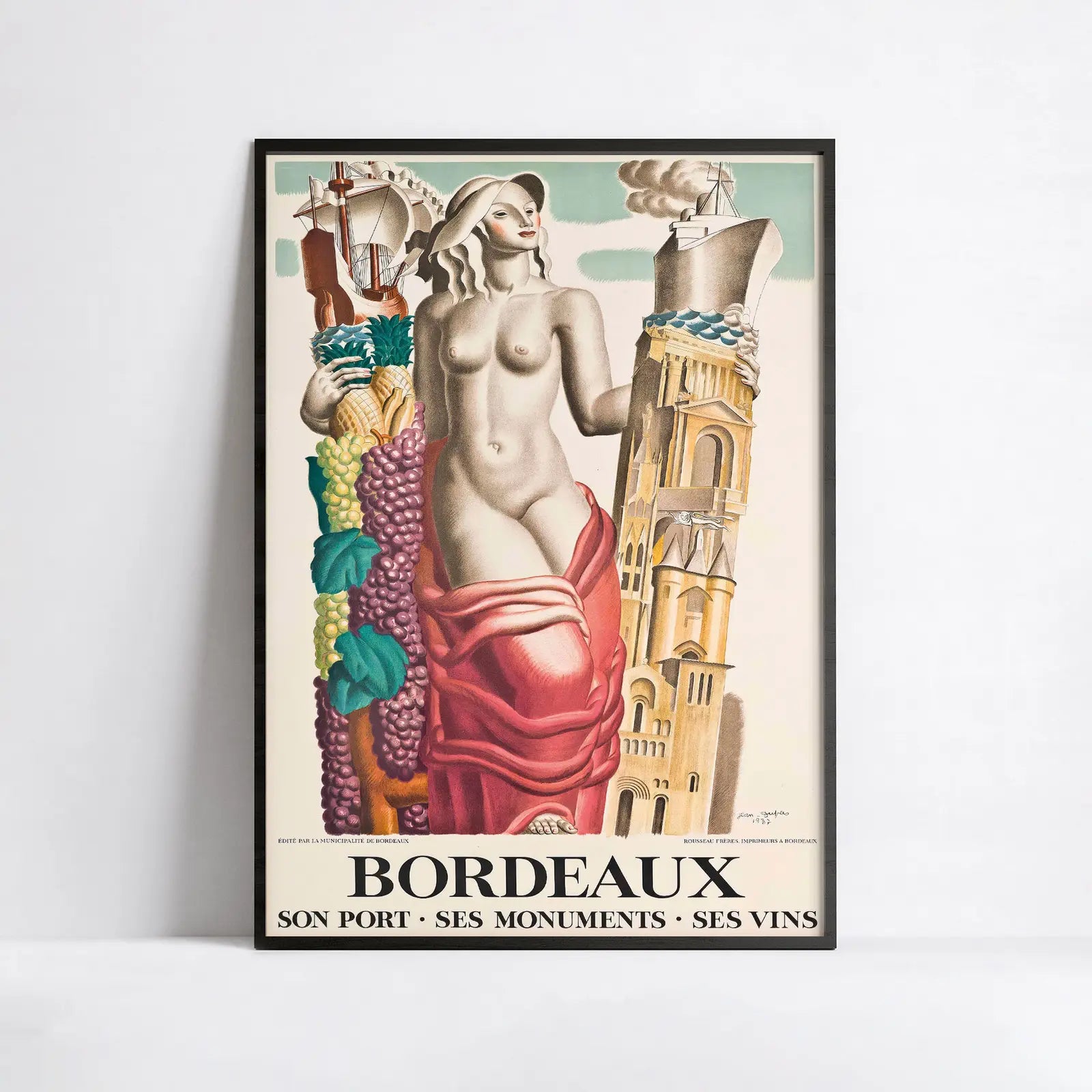 Vintage city poster "Bordeaux" - Jean Dupas - High Definition - 230gr/m² matte paper