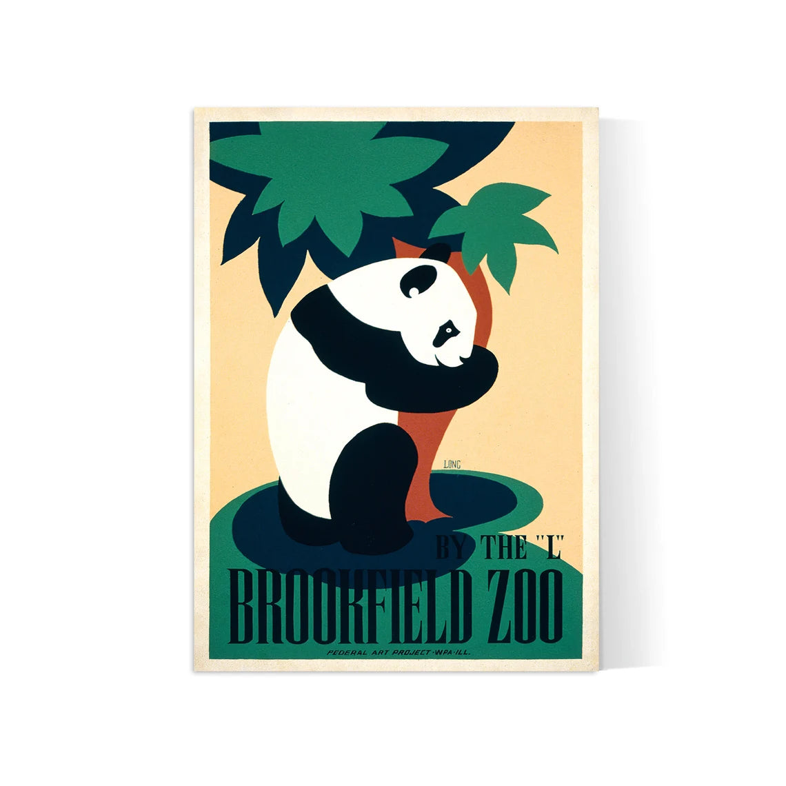 Affiche voyage "Brookfield Zoo - Panda" - vintage - Haute Définition - papier mat 230gr/m²