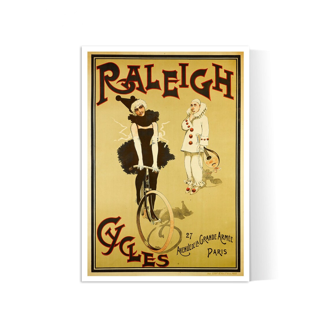 Affiche murale  vintage "Cycles Raleigh" - Art Déco - Haute Définition - papier mat 230gr/m²