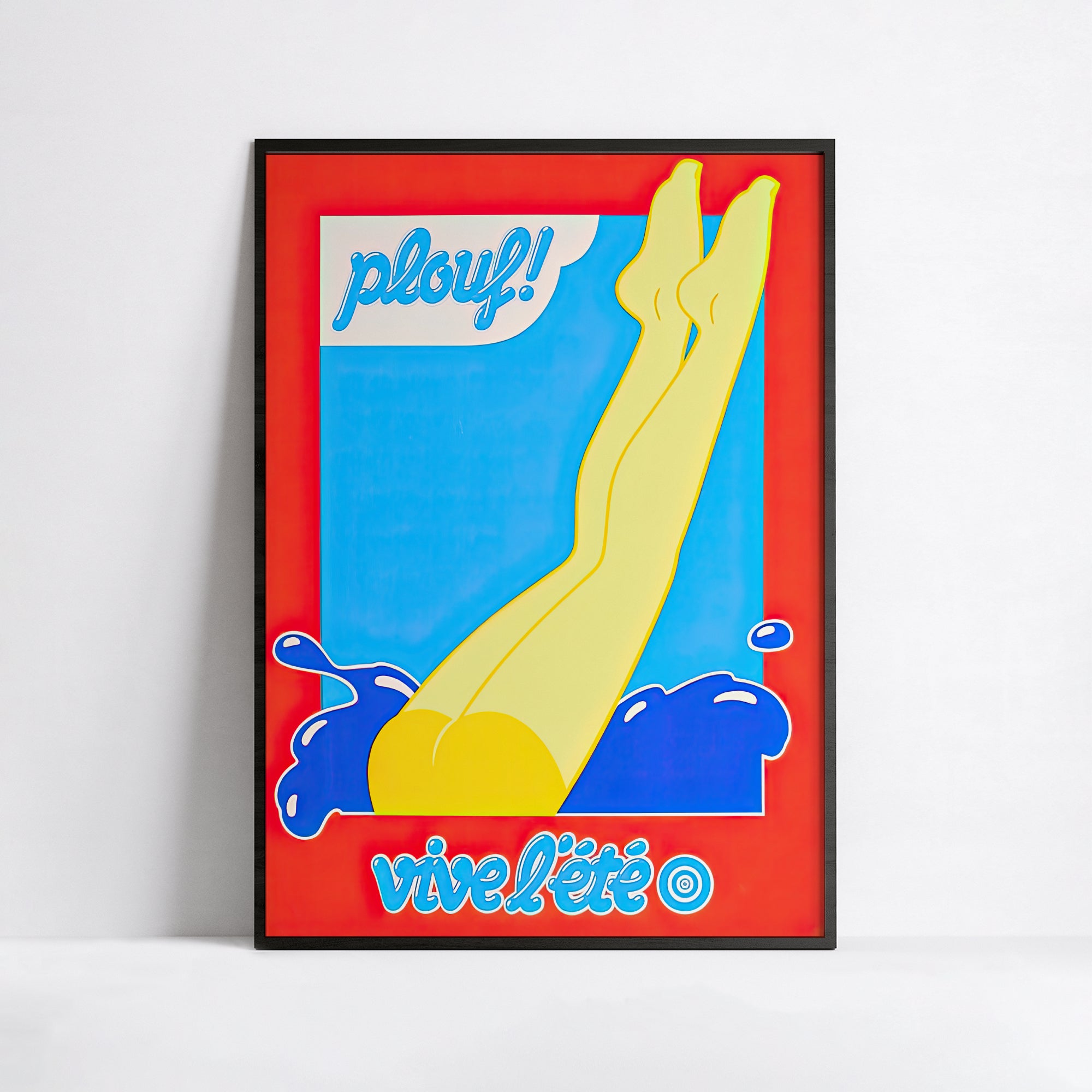 Affiche vintage "Plouf, vive l'été" - Haute Définition - papier mat 230gr/m2
