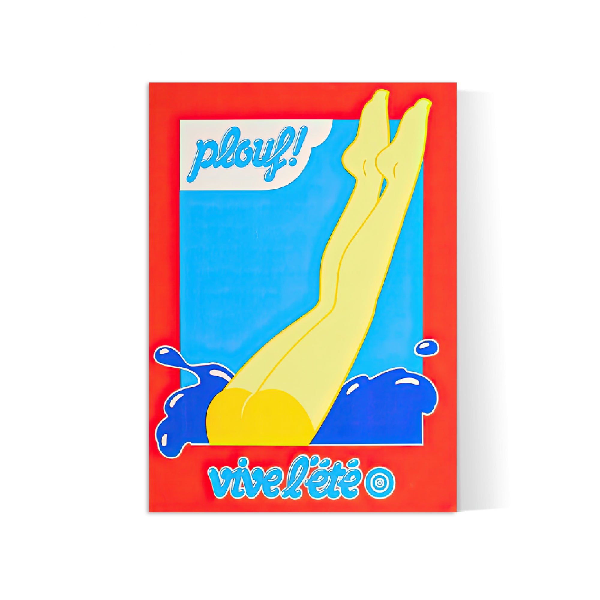 Affiche vintage "Plouf, vive l'été" - Haute Définition - papier mat 230gr/m2